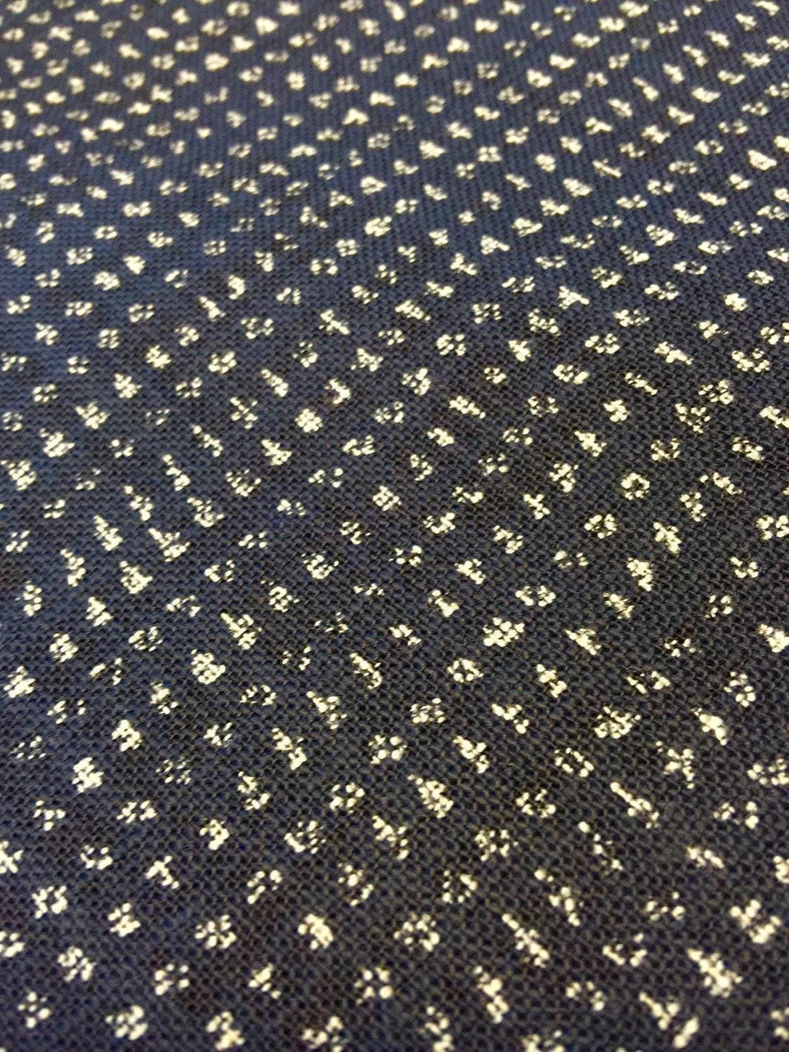Sevenberry - Rustic Tiny Dot "Kasuri" Style Cotton Fabric - Navy Indigo Blue