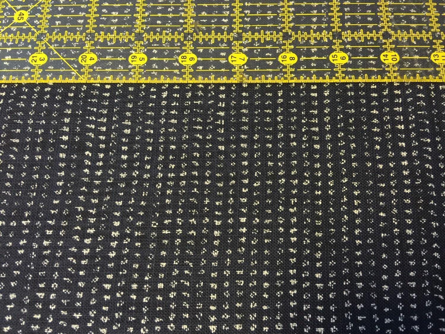 Sevenberry - Rustic Tiny Dot "Kasuri" Style Cotton Fabric - Navy Indigo Blue