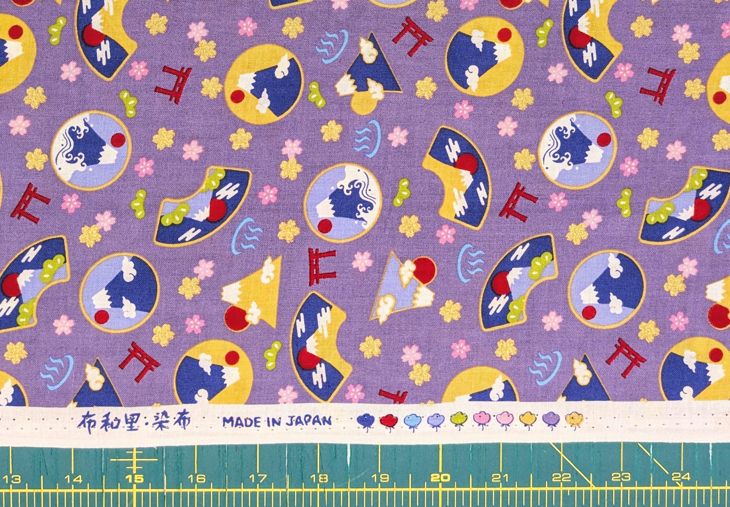 Asano - Mountain Onsen Cotton Fabric - Purple