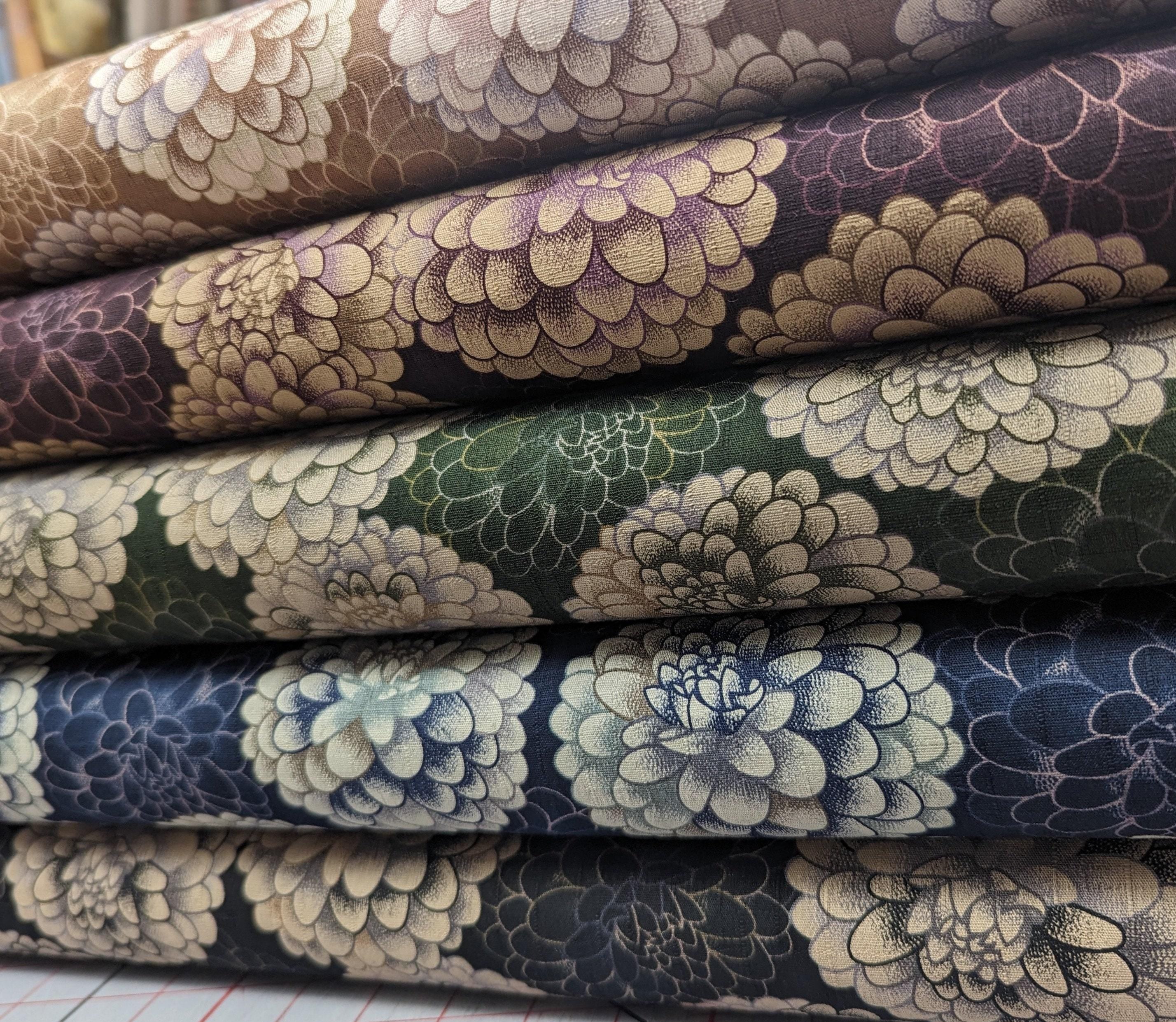 Kobayashi - Pompom Chrysanthemums Cotton Dobby - Green