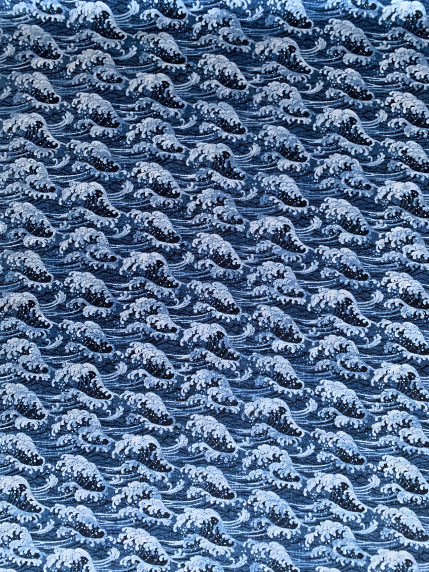 Sevenberry - Ocean Waves Cotton Dobby - Blue