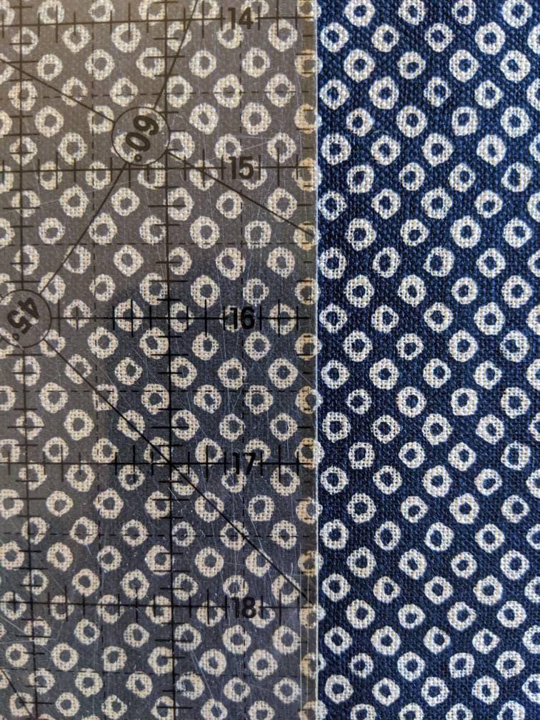 Sevenberry - Shibori Dot Cotton Fabric - Navy Blue Beige