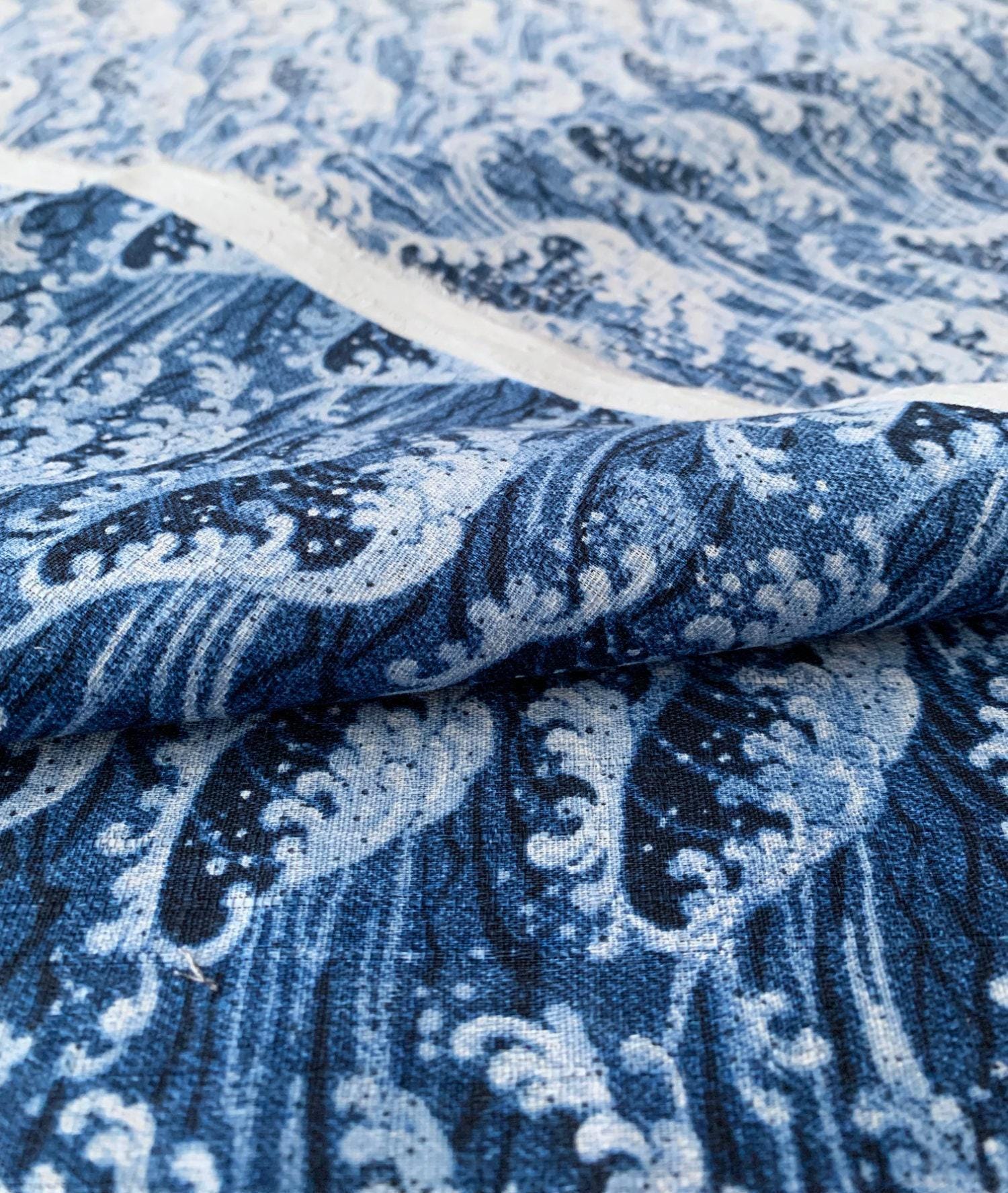 Sevenberry - Ocean Waves Cotton Dobby - Blue