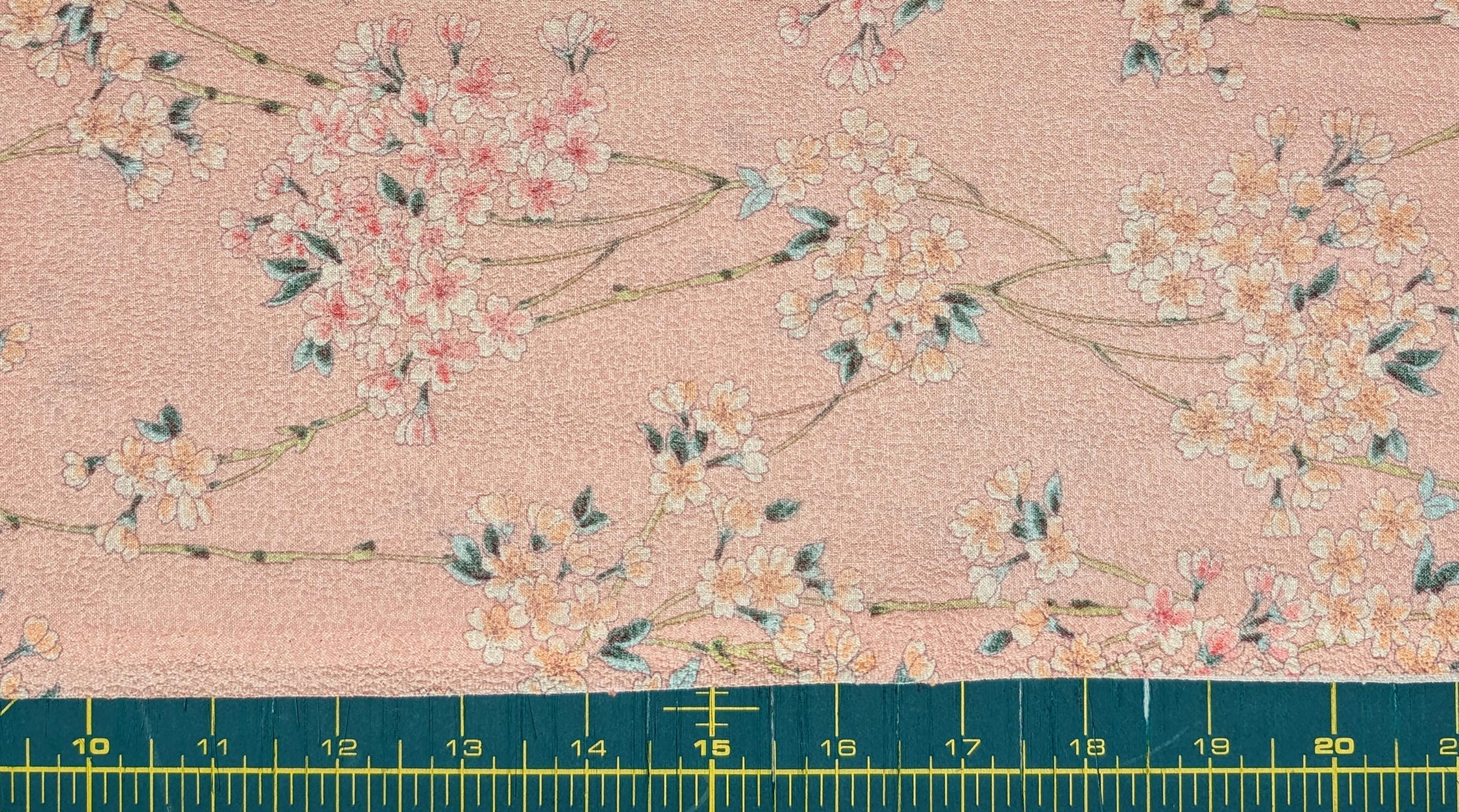 Sakura Flowers & Branches Asano Japanese crepe cotton fabric 0606-66 C pink