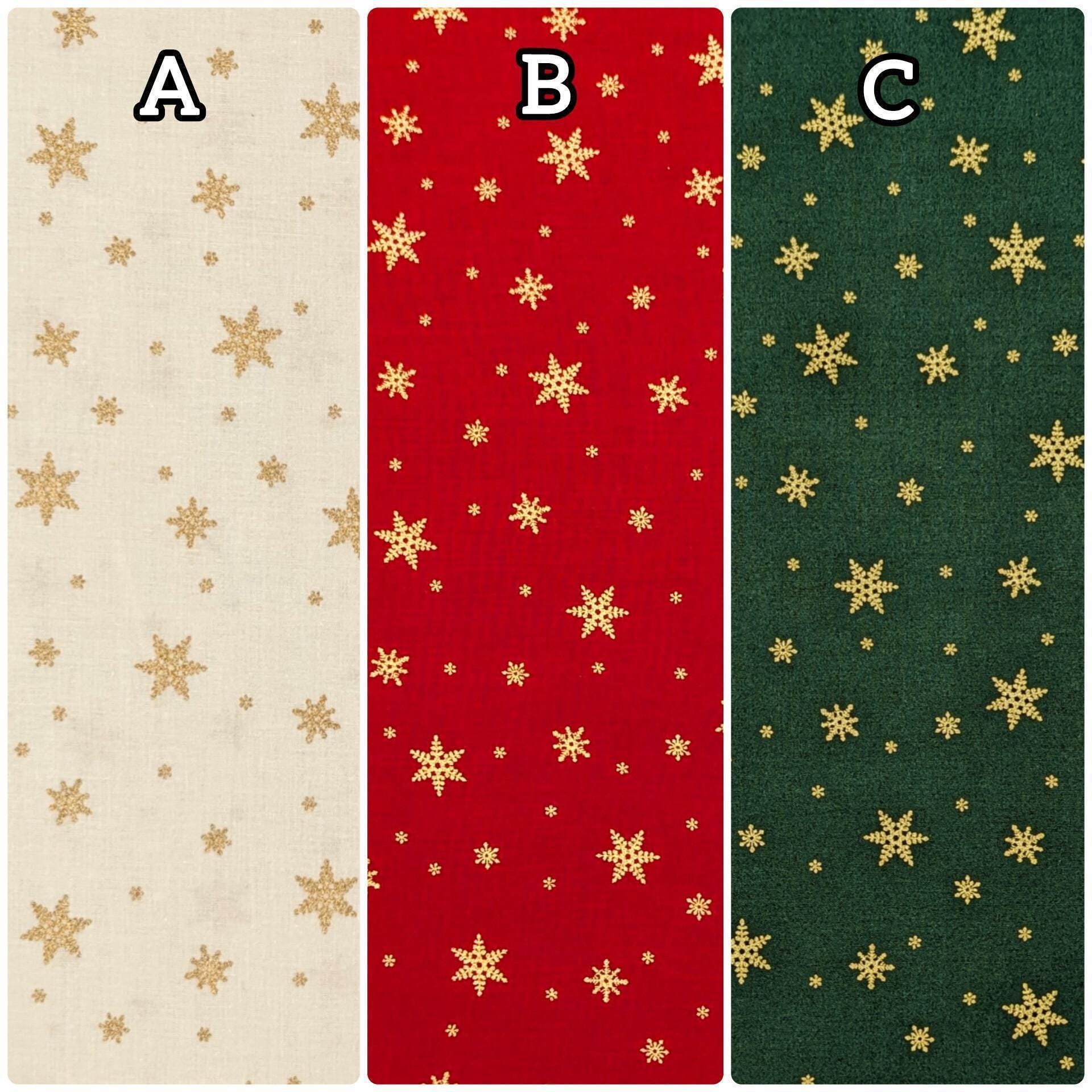 Hishiei - Golden Holiday Trees Cotton Fabric - Red