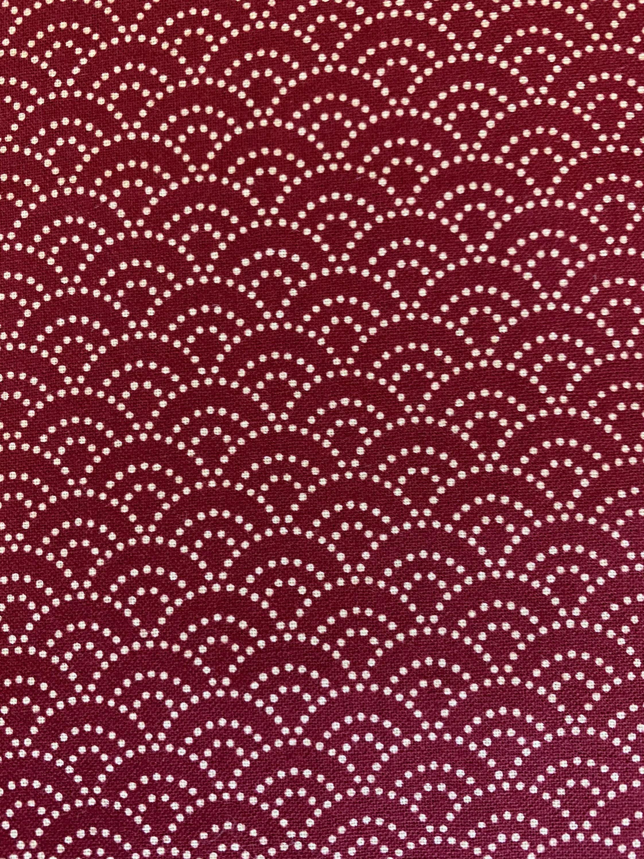 Sevenberry - Dotted Waves Cotton Fabric - Cherry Red
