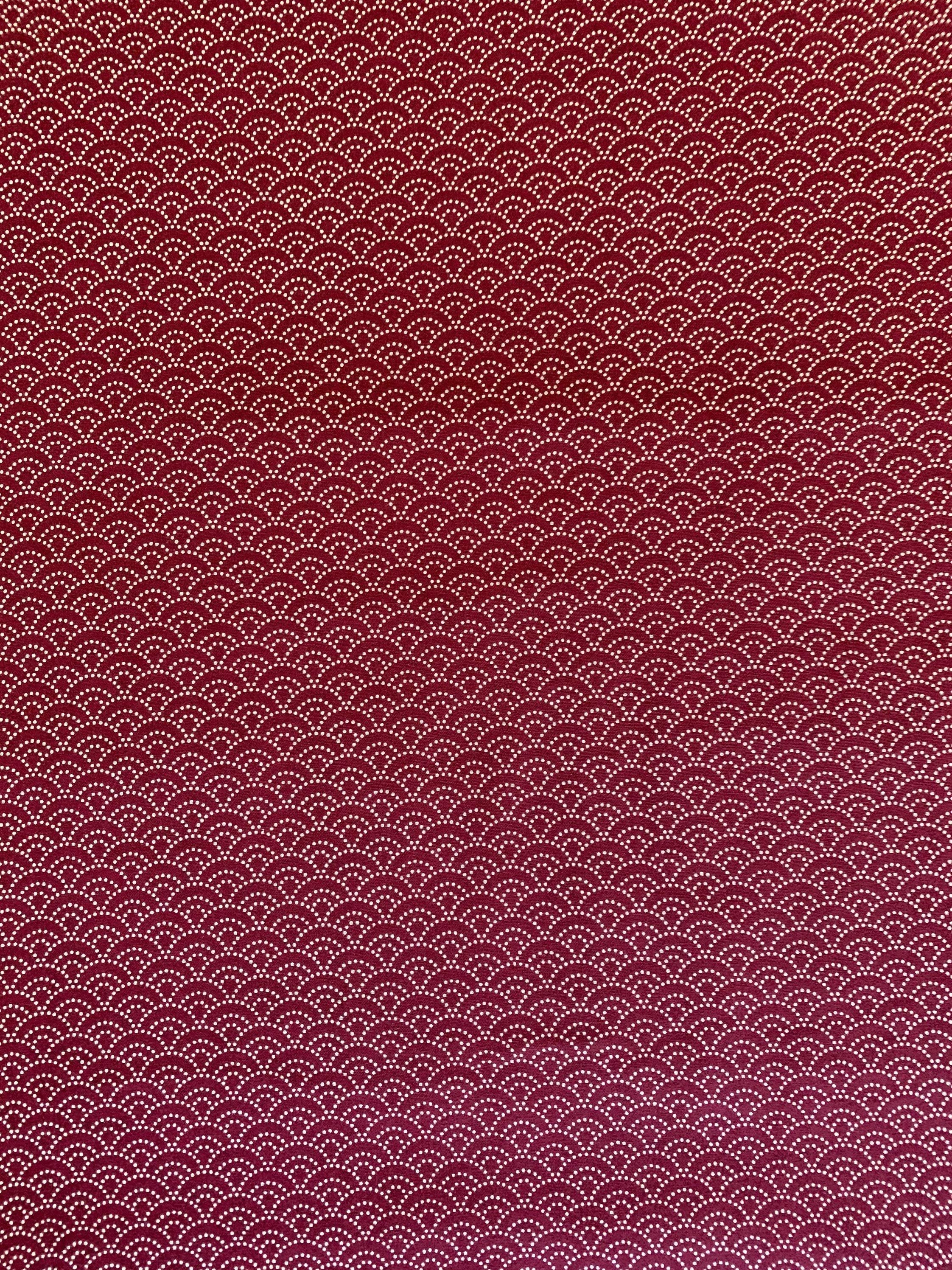Sevenberry - Dotted Waves Cotton Fabric - Cherry Red