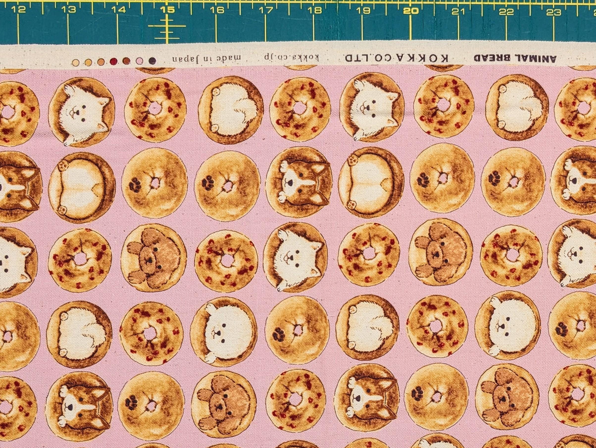 Kokka - Bagel Dogs Cotton Light Oxford - Pink