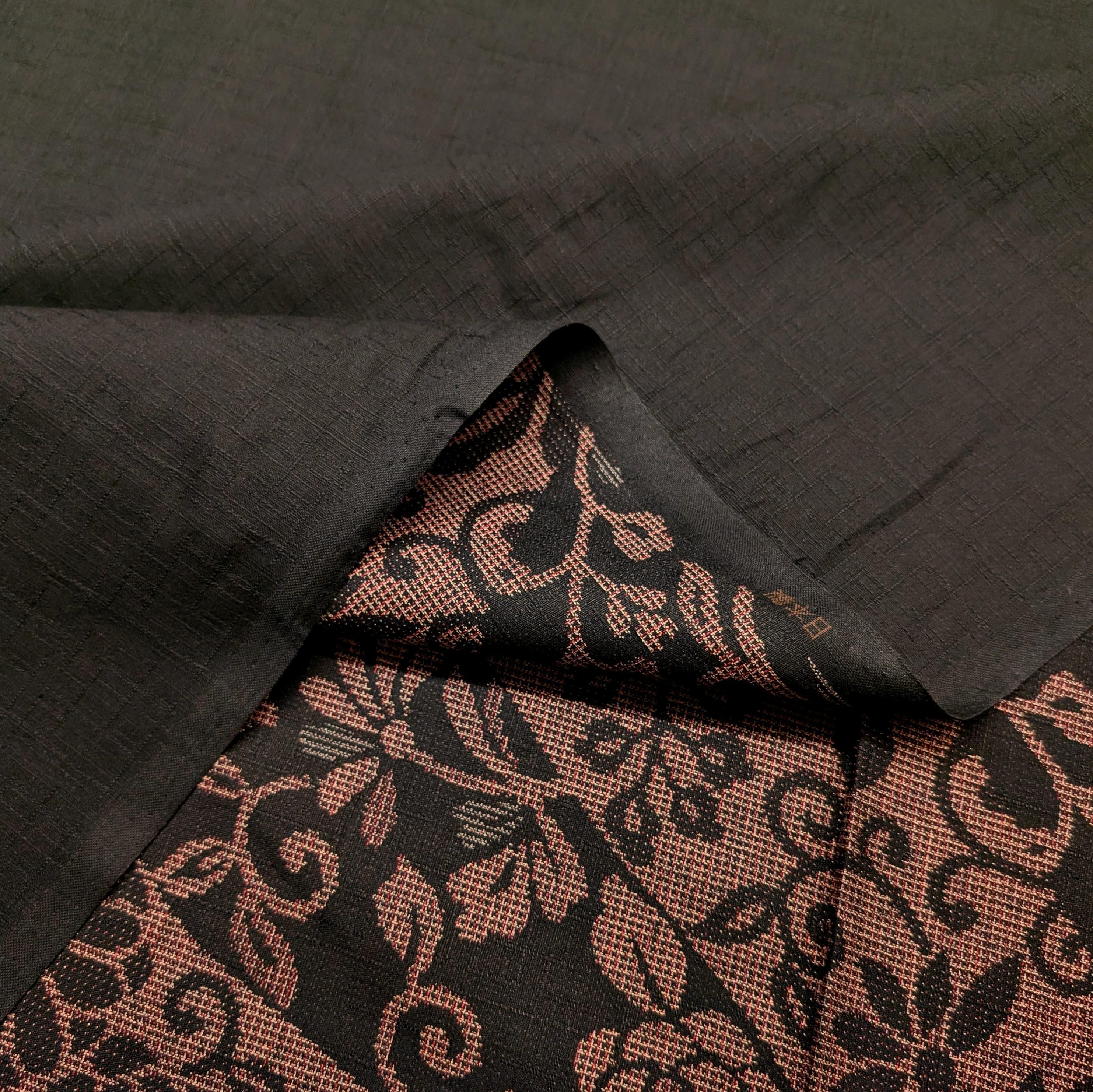 NEW Floral Silhouette Kobayashi dobby cotton fabric KTS-7020 A red & black