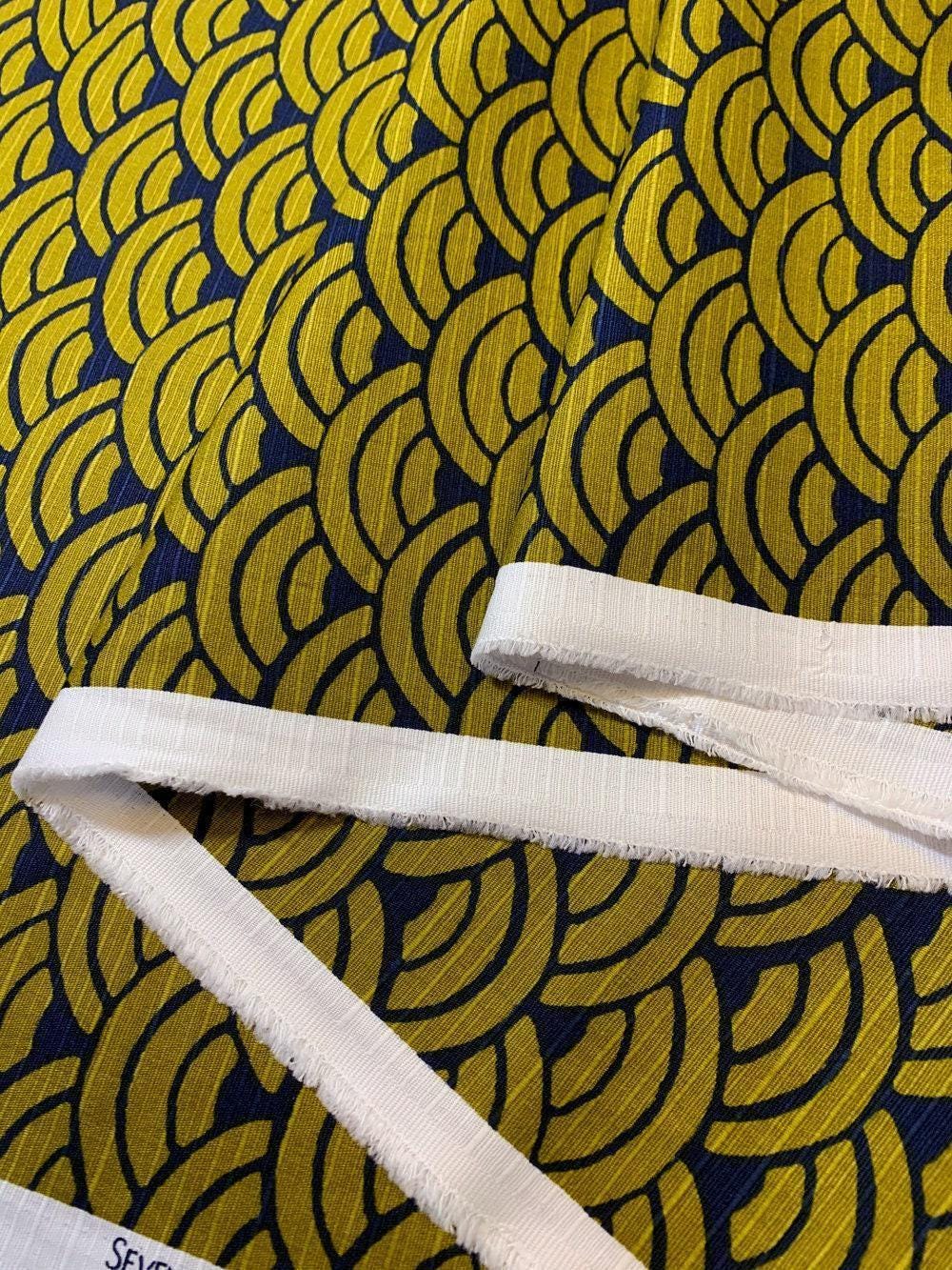 Sevenberry - Waves Cotton Dobby - Olive Navy Blue