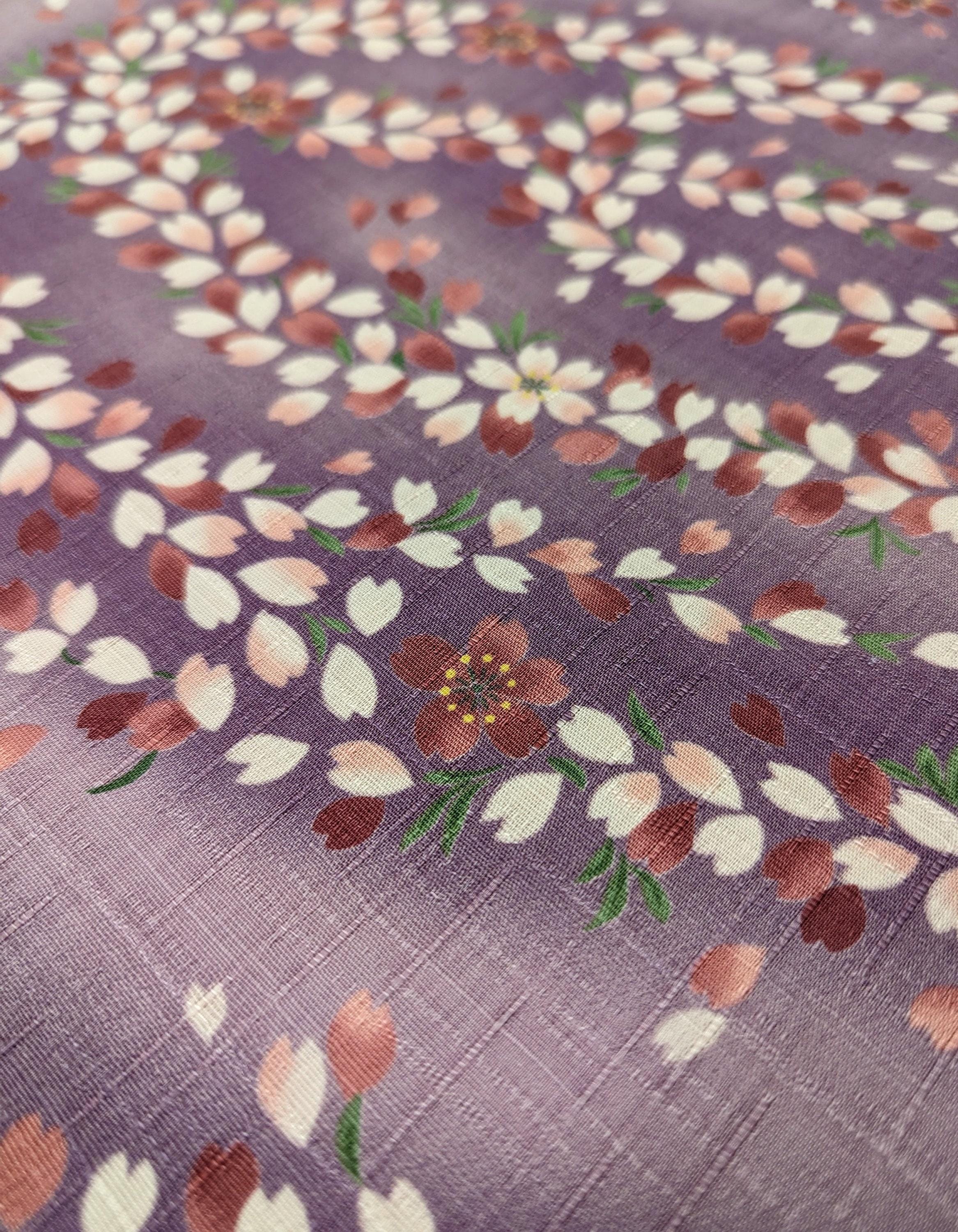 Kobayashi - Breezy Cherry Blossoms Cotton Dobby - Purple
