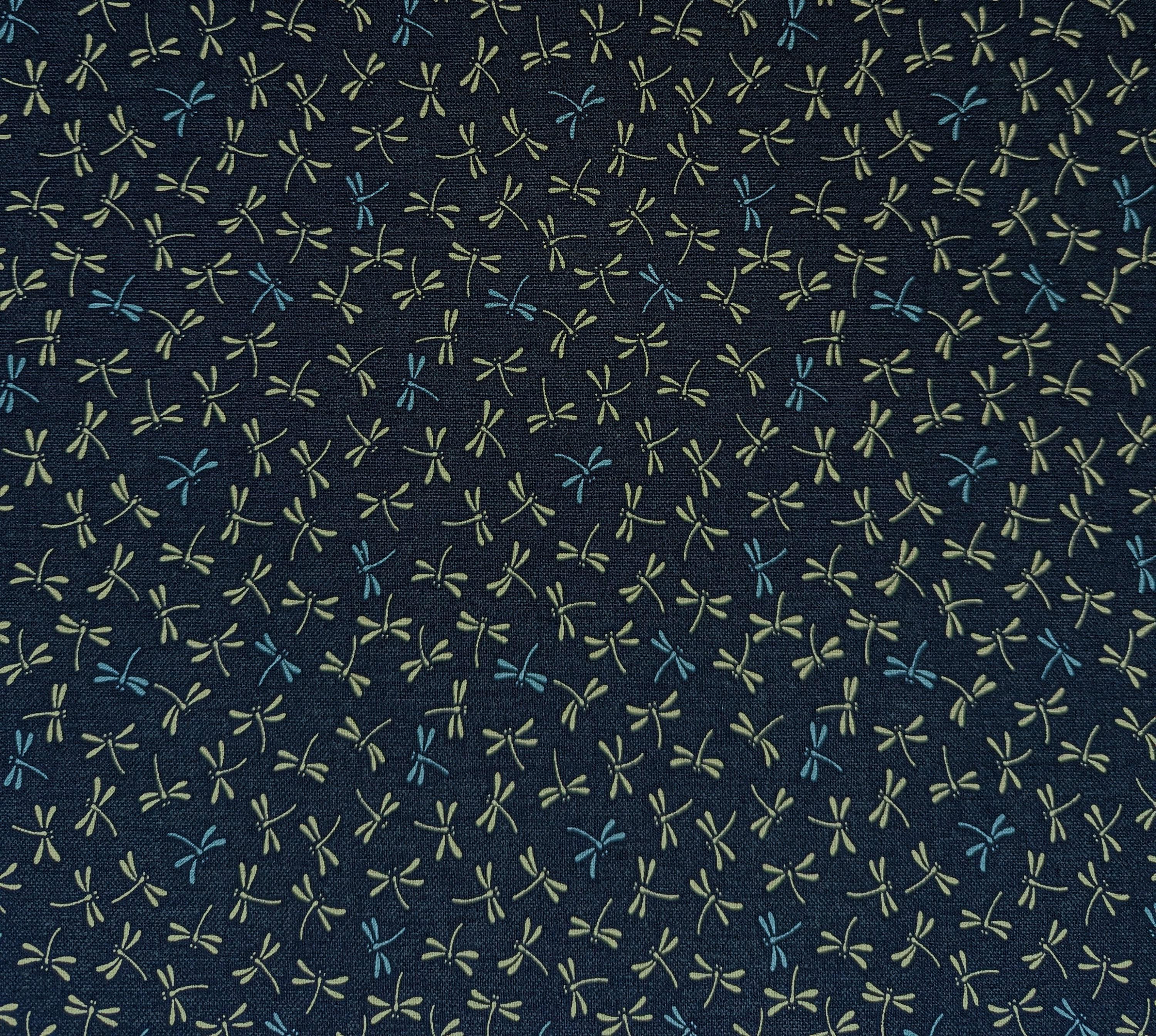 Sevenberry - Dragonflies in Blue Cotton Fabric - Blue