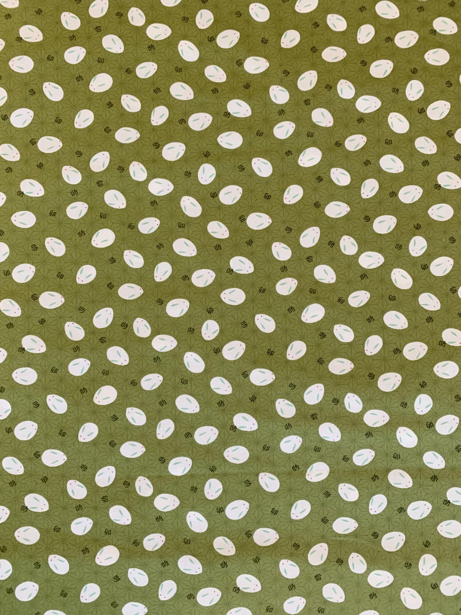 Yamaoka - Slipper Bunnies Cotton Fabric - Green