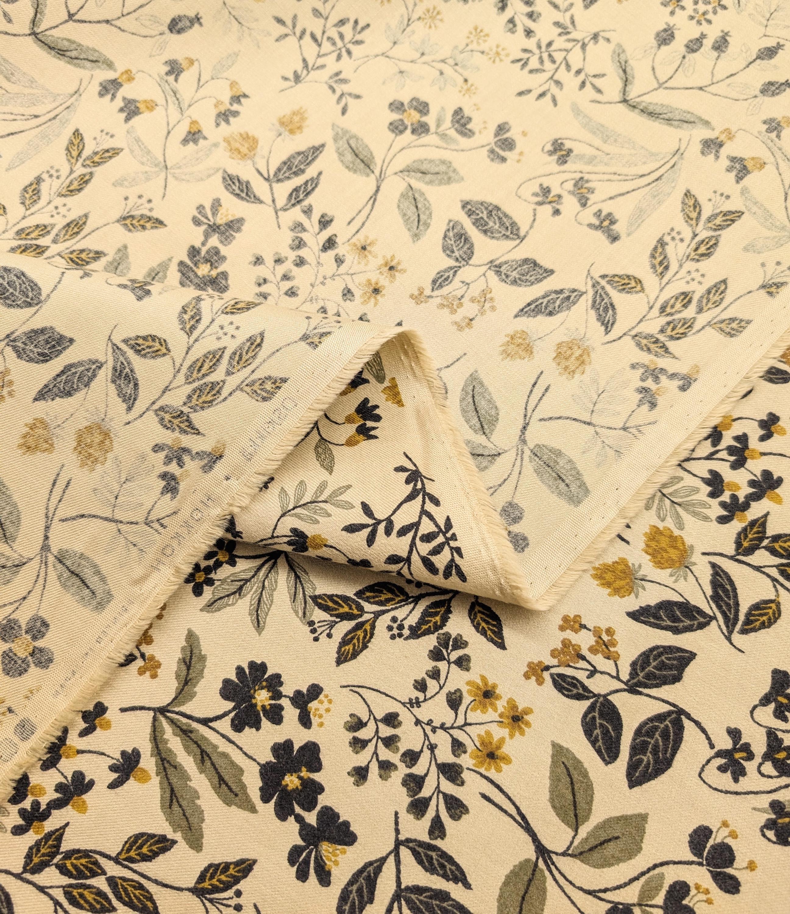 Hokkoh - Enchanted Wildflowers Brushed Cotton Fabric - Beige