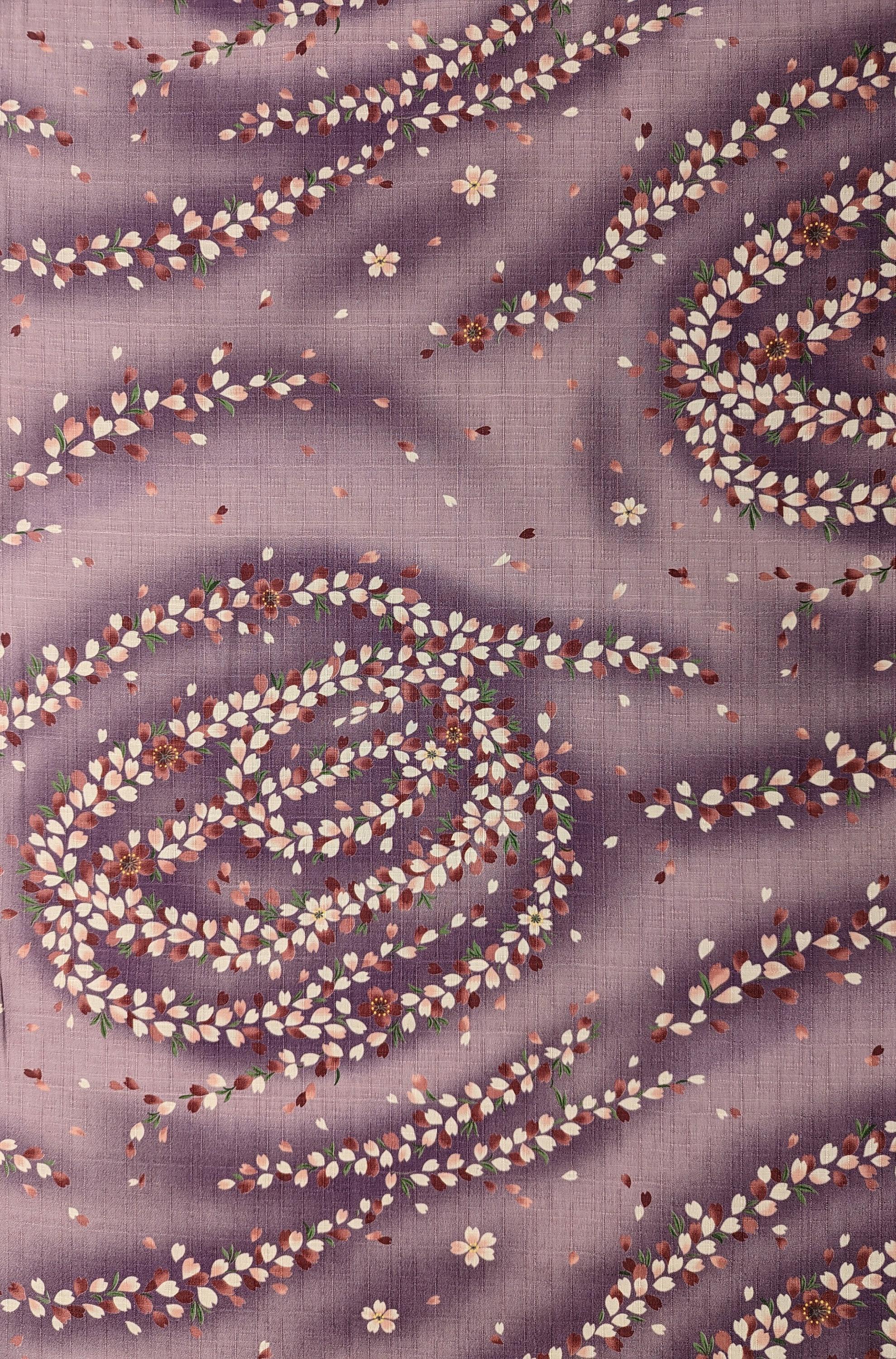 Kobayashi - Breezy Cherry Blossoms Cotton Dobby - Purple