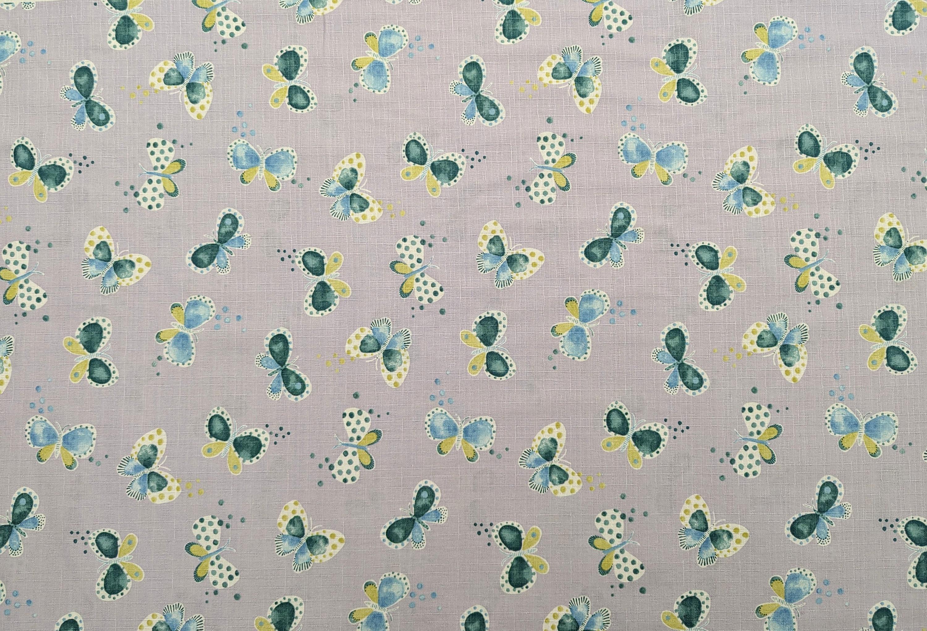 Koizumi - Pastel Butterflies Cotton Dobby - Lavender
