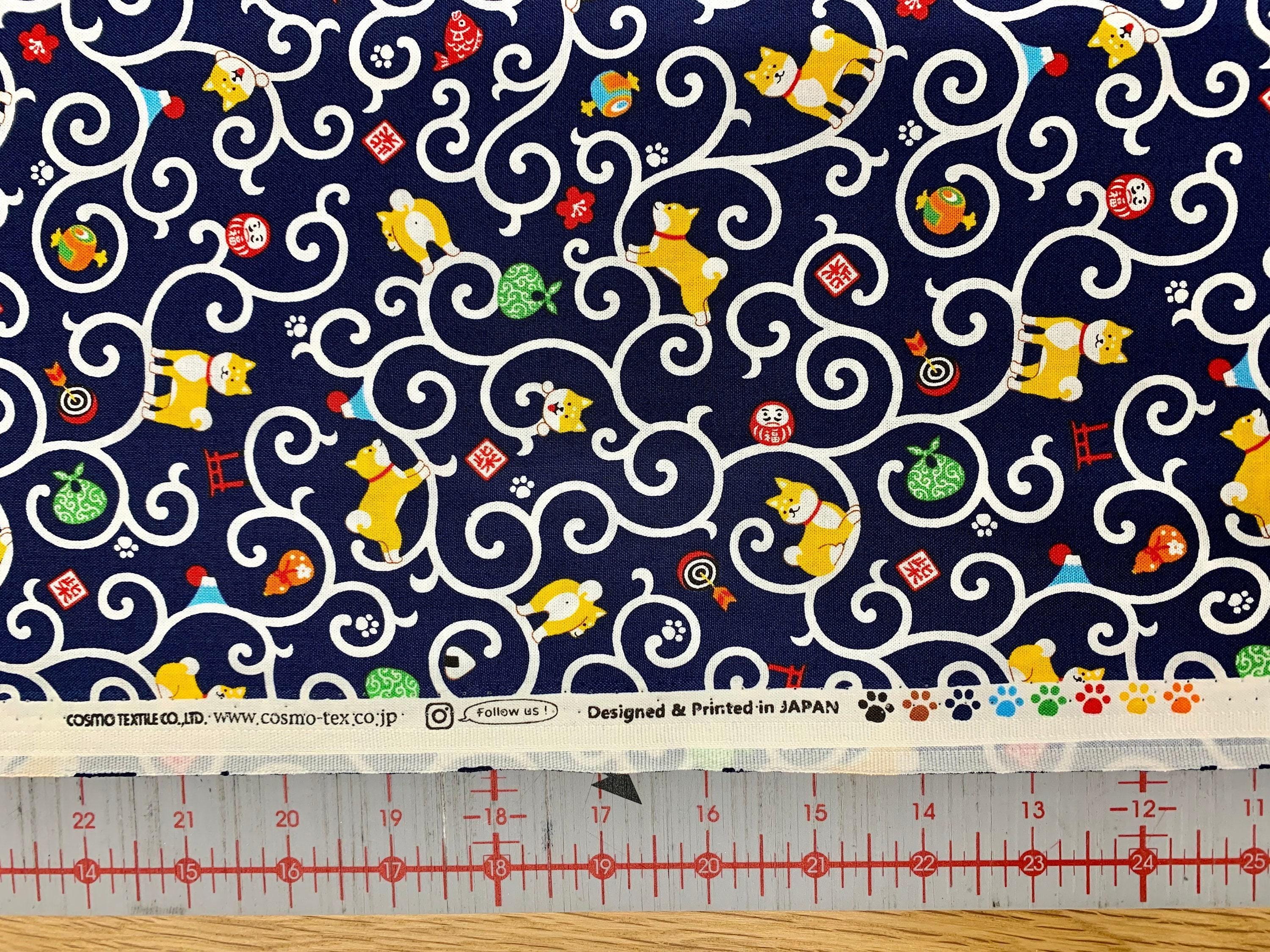 Cosmo - Shiba New Year Cotton - Navy Blue