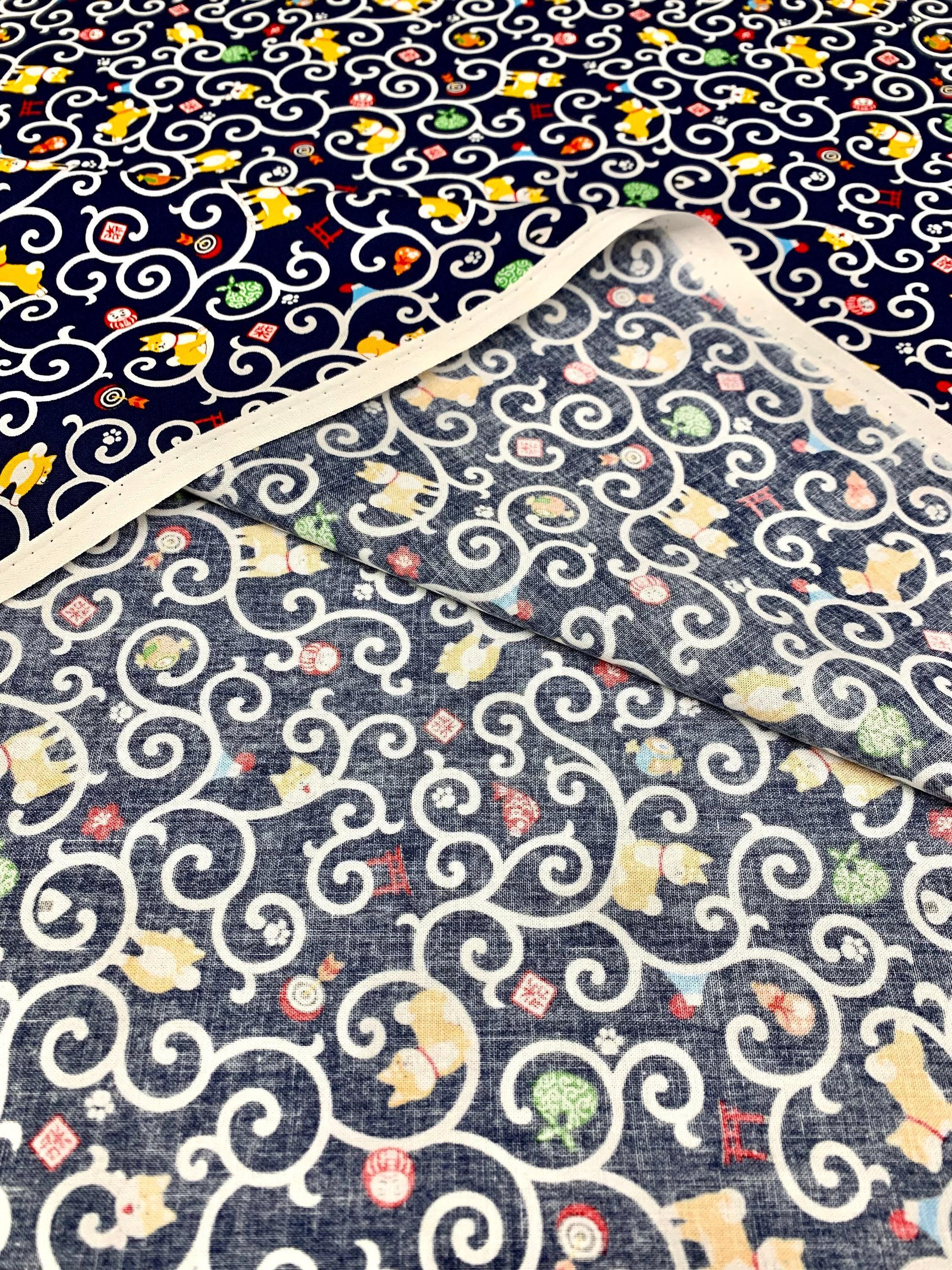 Cosmo - Shiba New Year Cotton - Navy Blue
