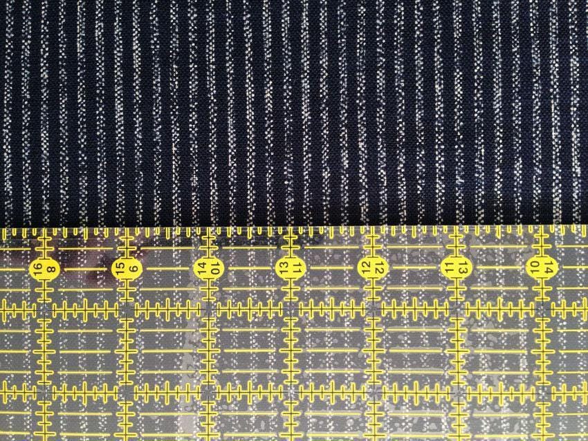 Sevenberry - Rustic Stripe Cotton Fabric - Navy Blue