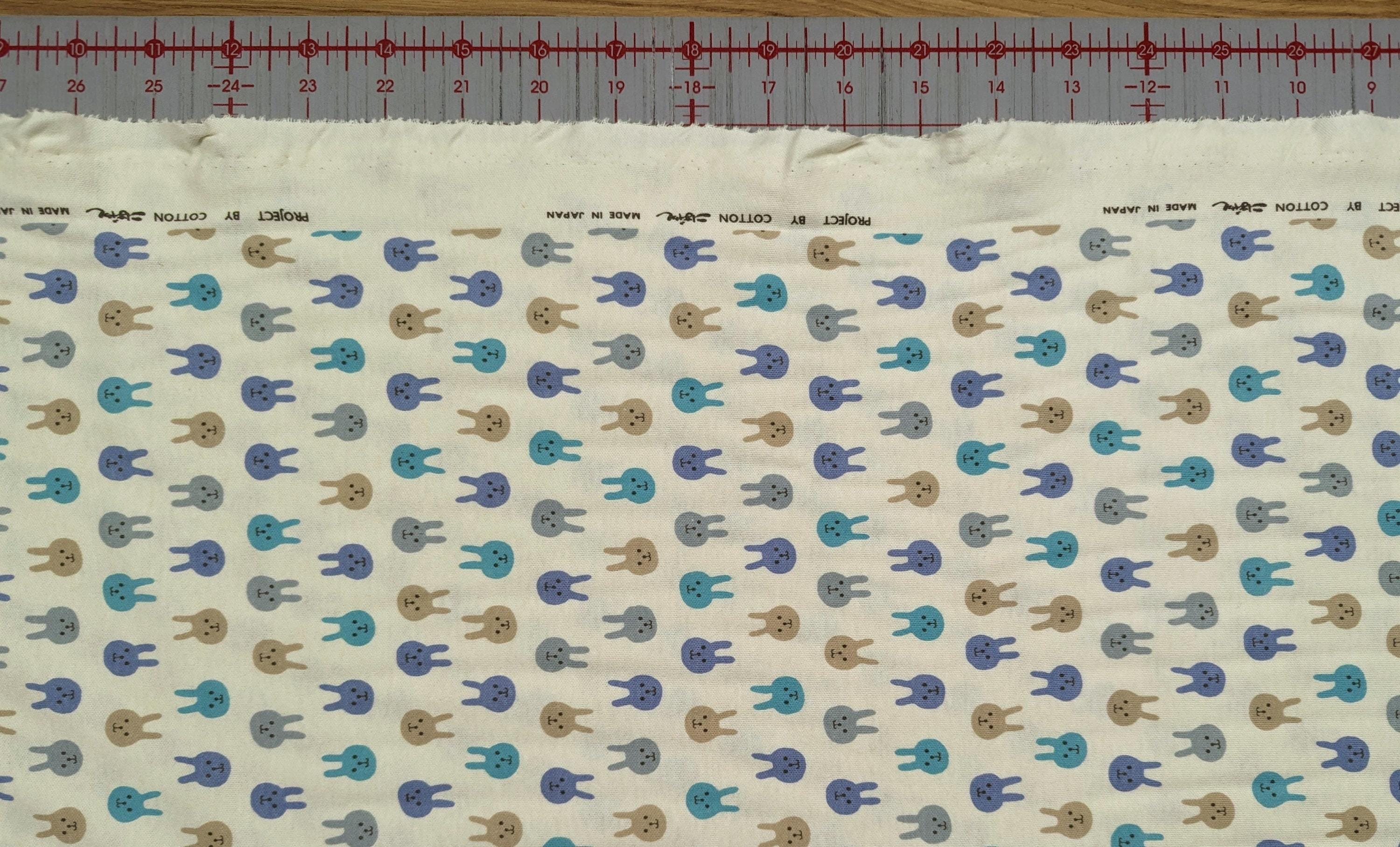 Kobayashi - Colorful Bunnies Cotton Jersey - Teal Periwinkle Khaki Gray