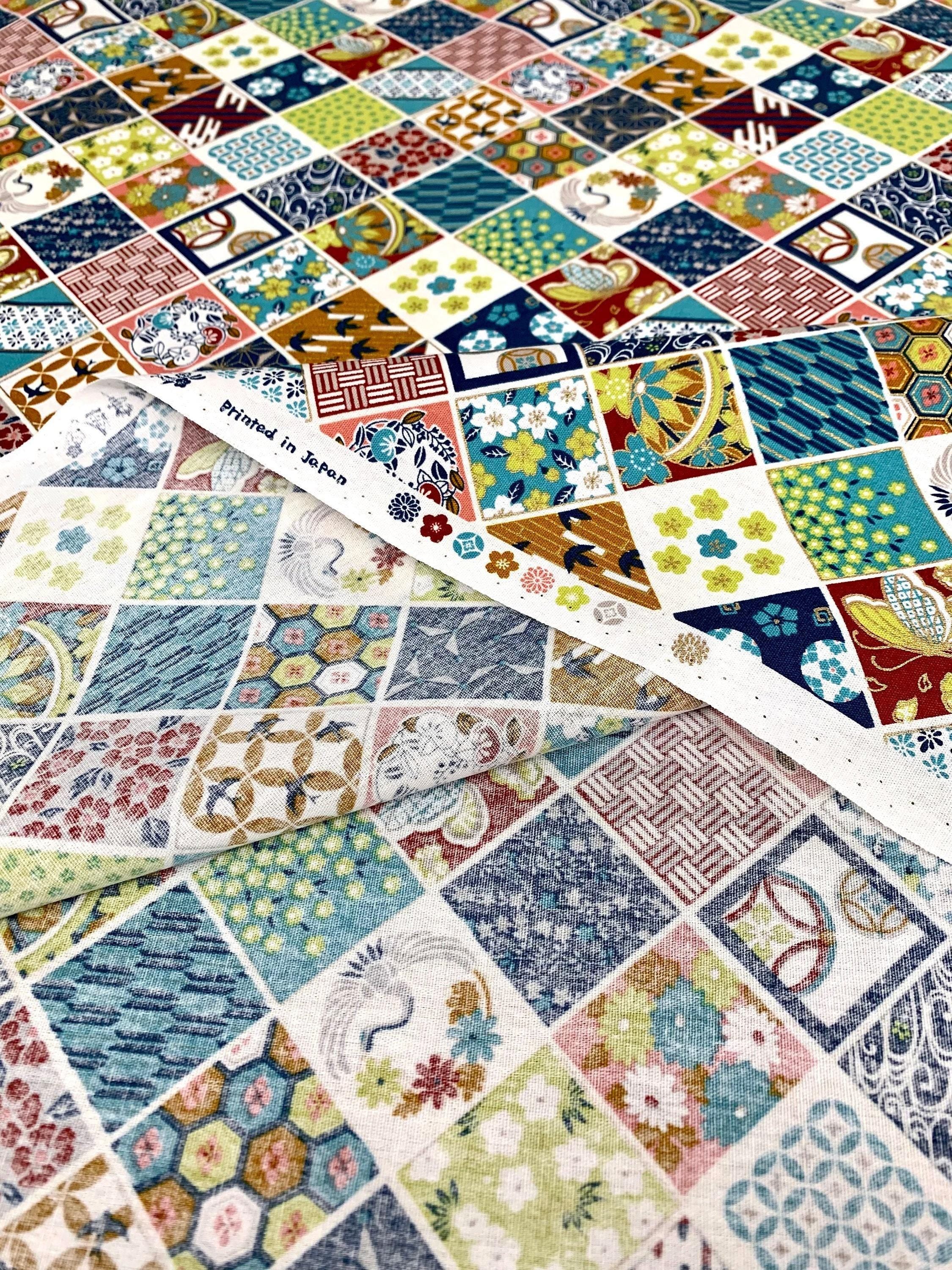 Senyo - Golden Flower Story Cotton Fabric - Green White