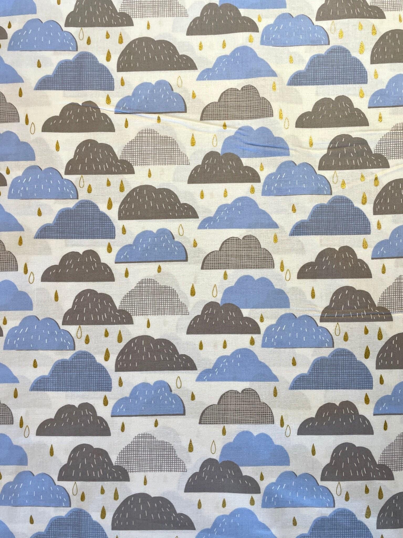 Hokkoh - Rain Clouds Cotton Fabric - Blue Gray