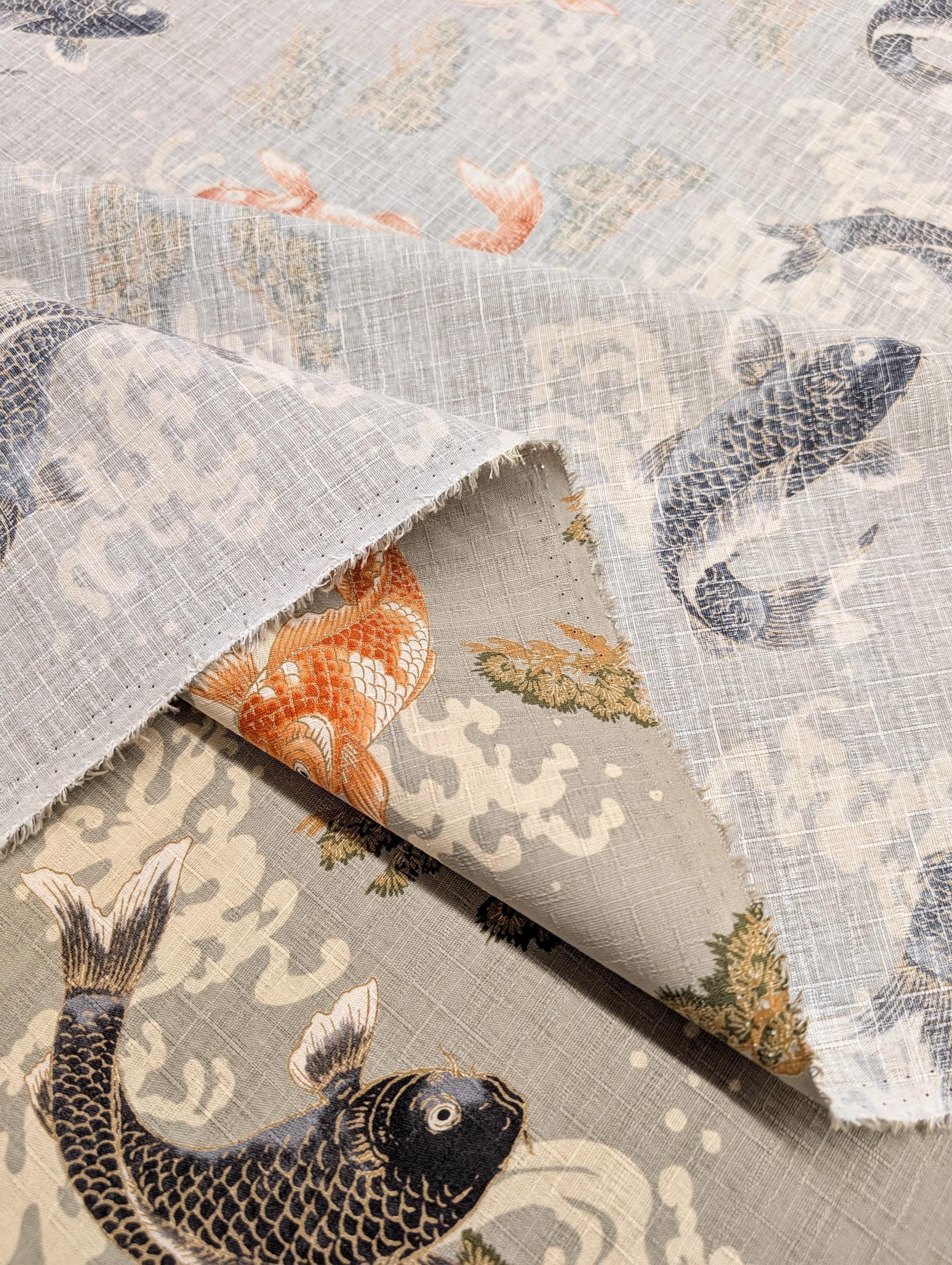 Hokkoh - Hopping Koi Cotton Dobby - Gray