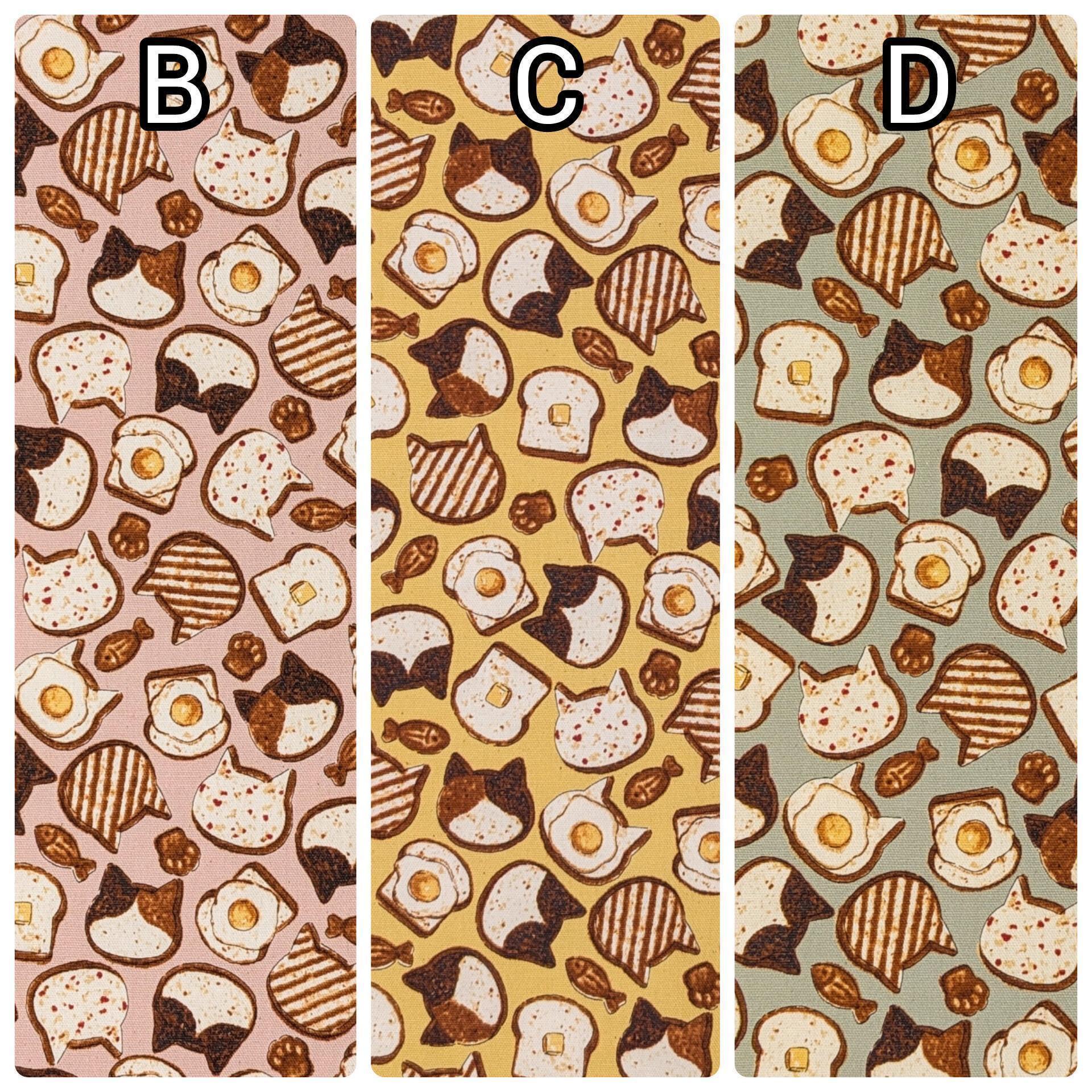 Kokka - Cat Toast Cotton Light Oxford - Yellow