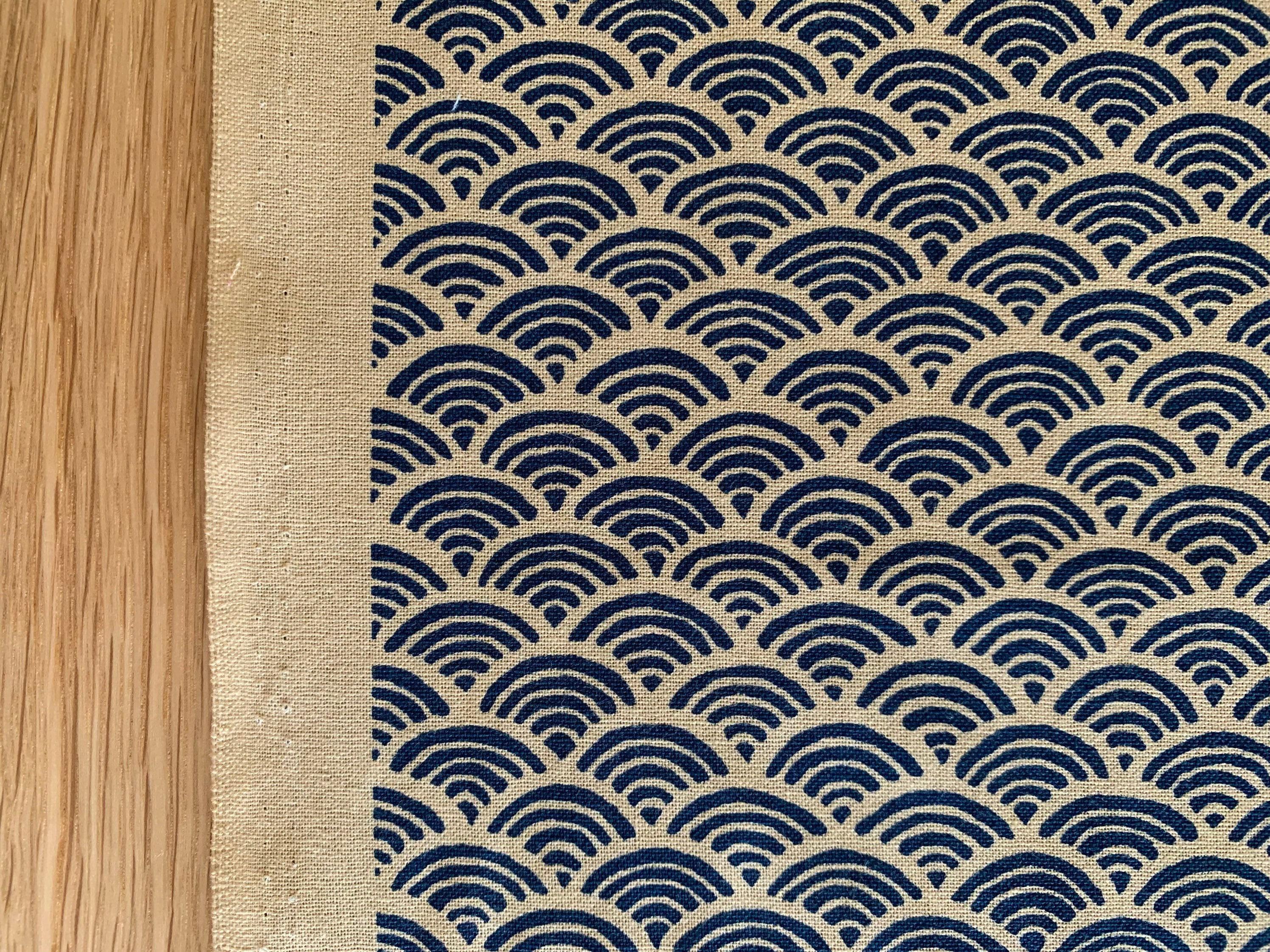 Sevenberry - Waves Cotton Fabric - Beige Blue