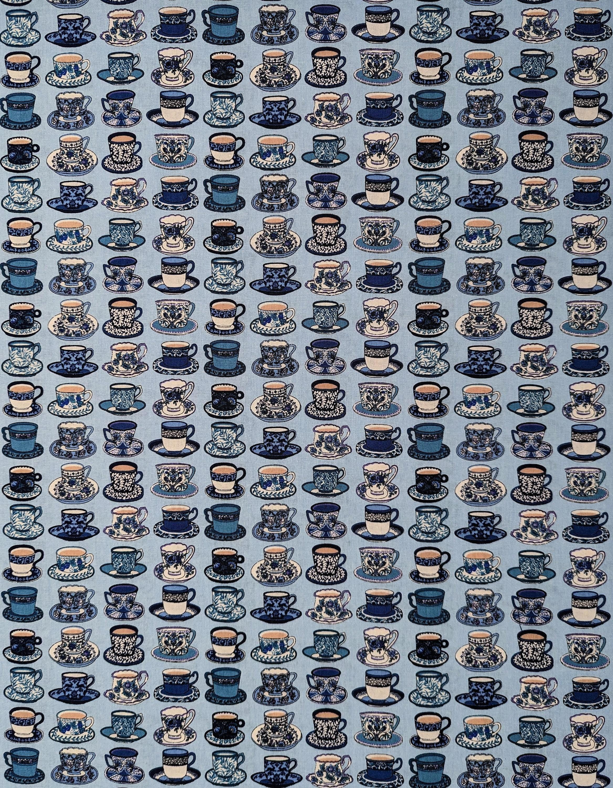 Senyo - Afternoon Tea Cotton Fabric - Blue