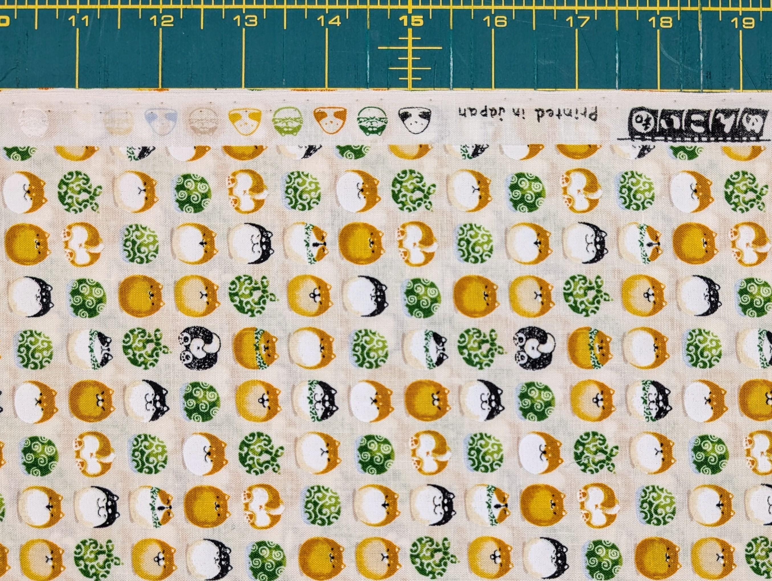 Senyo - Shibas With Furoshiki Cotton Fabric - White