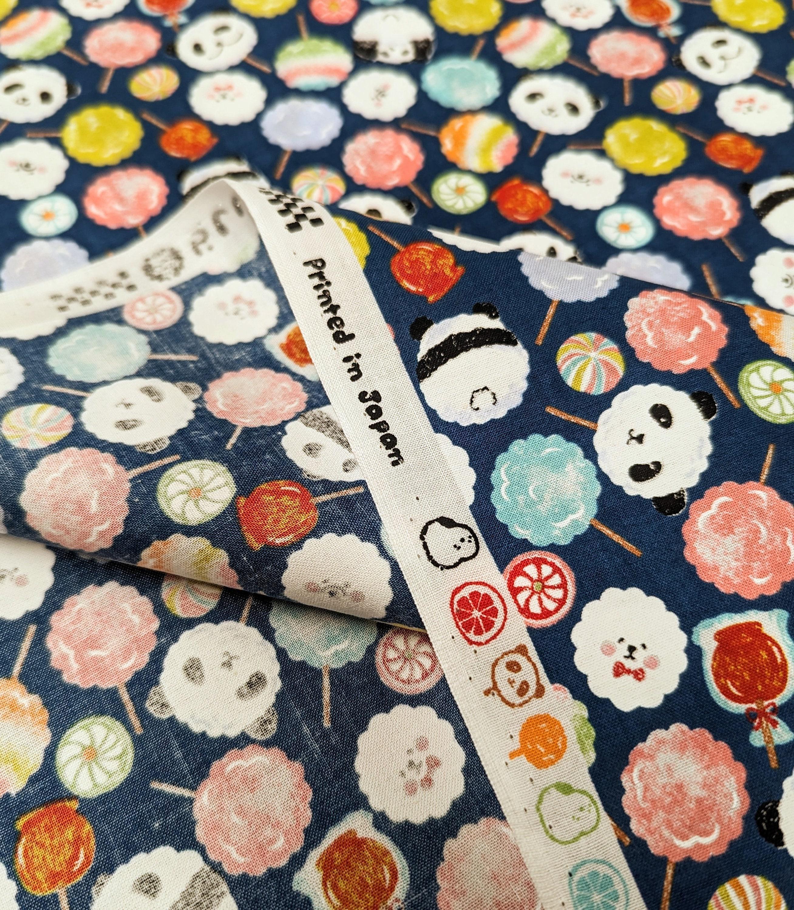 Senyo - Candy Pandas Cotton Fabric - Blue
