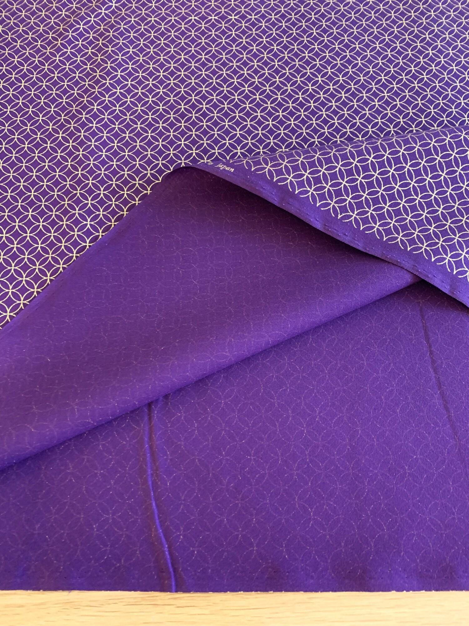 Sevenberry - Golden Shippo Circles Cotton Fabric - Purple