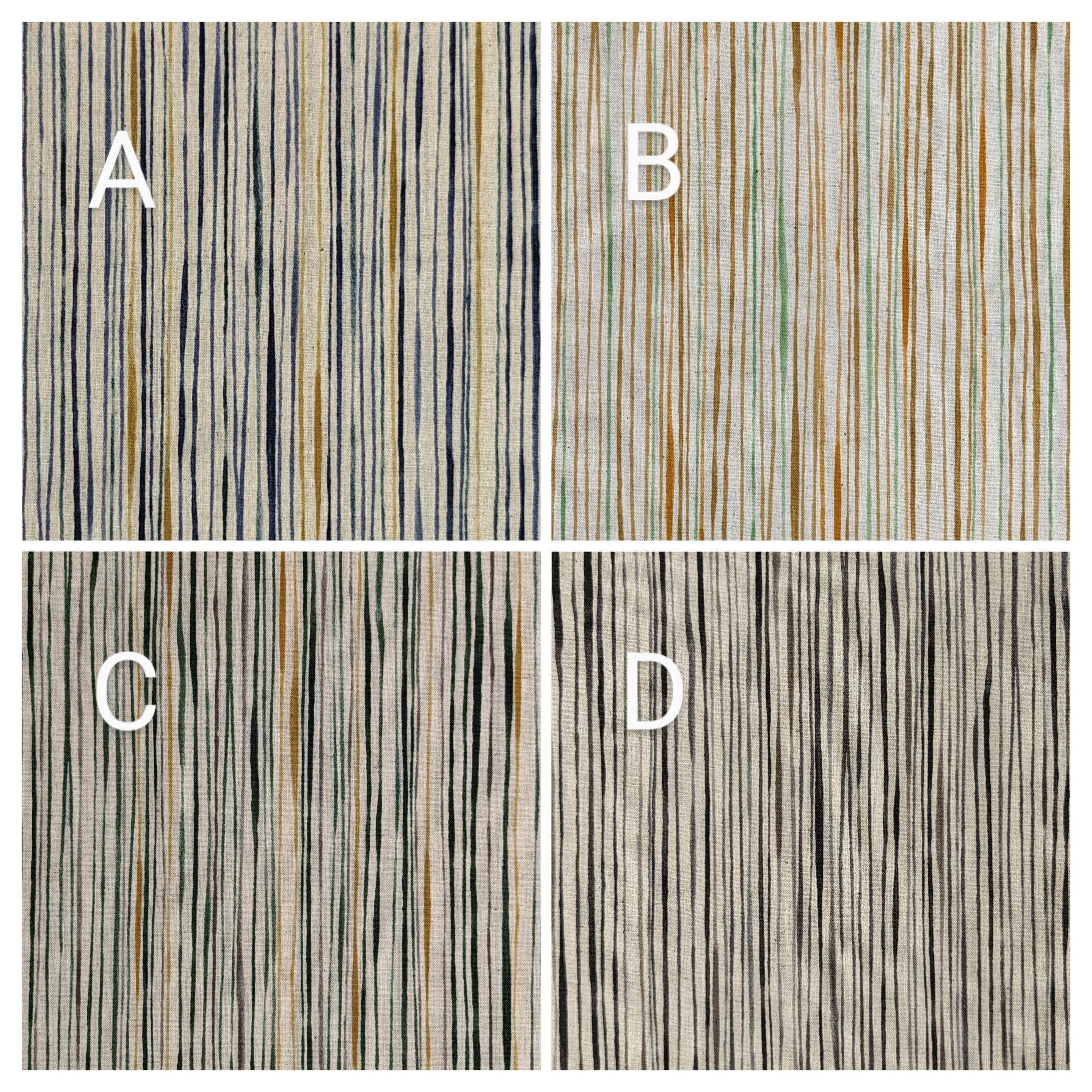 Kokka - Watercolor Stripe Cotton/Linen Fabric - Orange