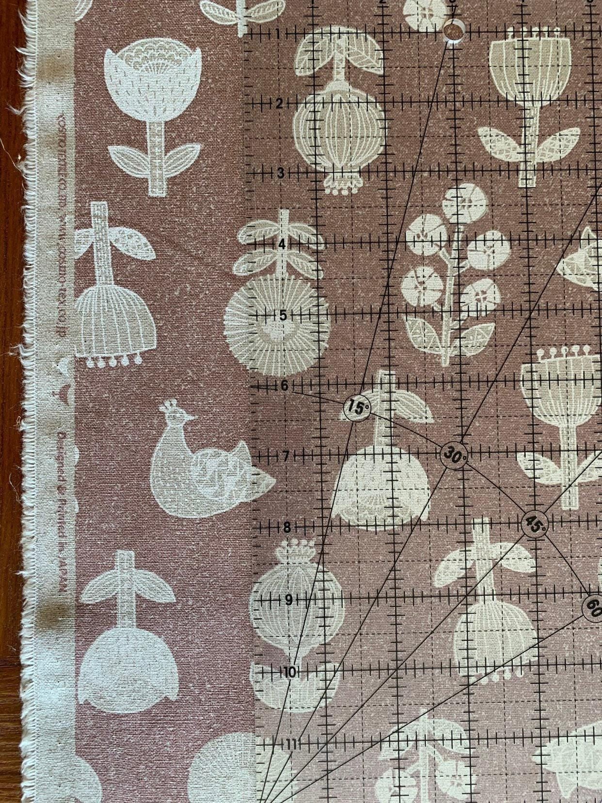Cosmo - Scandinavian Flowers and Birds Cotton/Linen - Pink White Beige