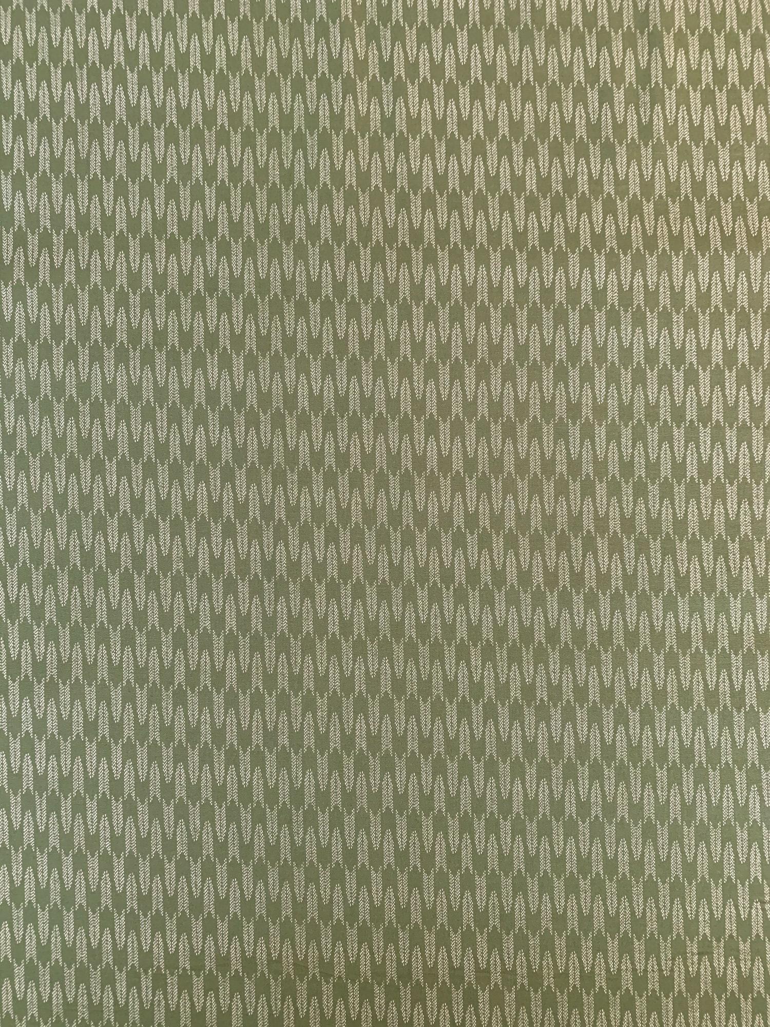 Sevenberry Zigzag Yabane arrows Japanese cotton fabric 88222-6-1 green beige