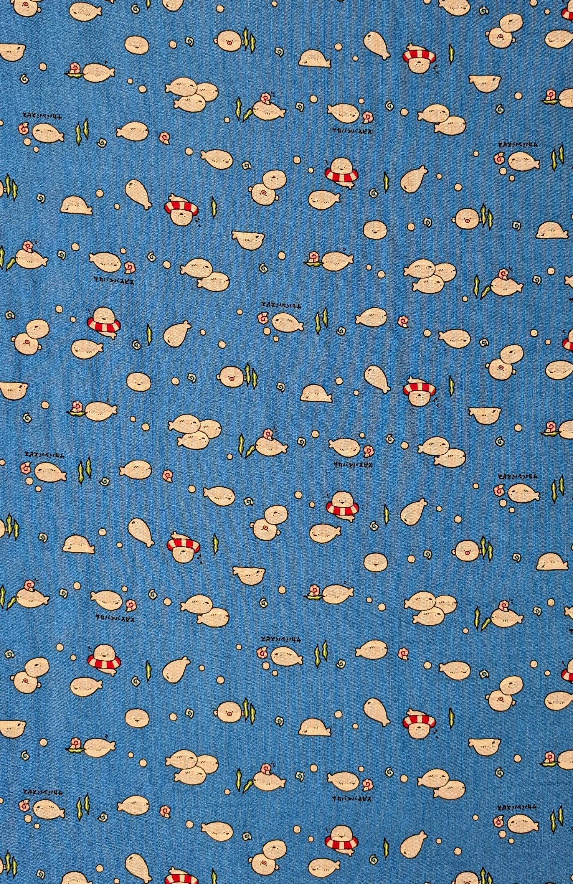 Cosmo - NEW Tiny Whale Sharks Cotton - Medium Blue