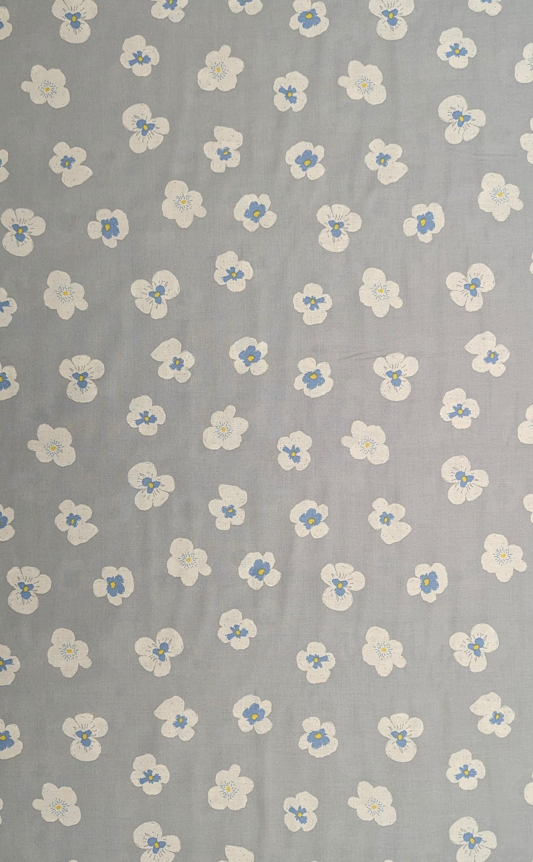 Koizumi - Blooming Pansies Cotton - Gray