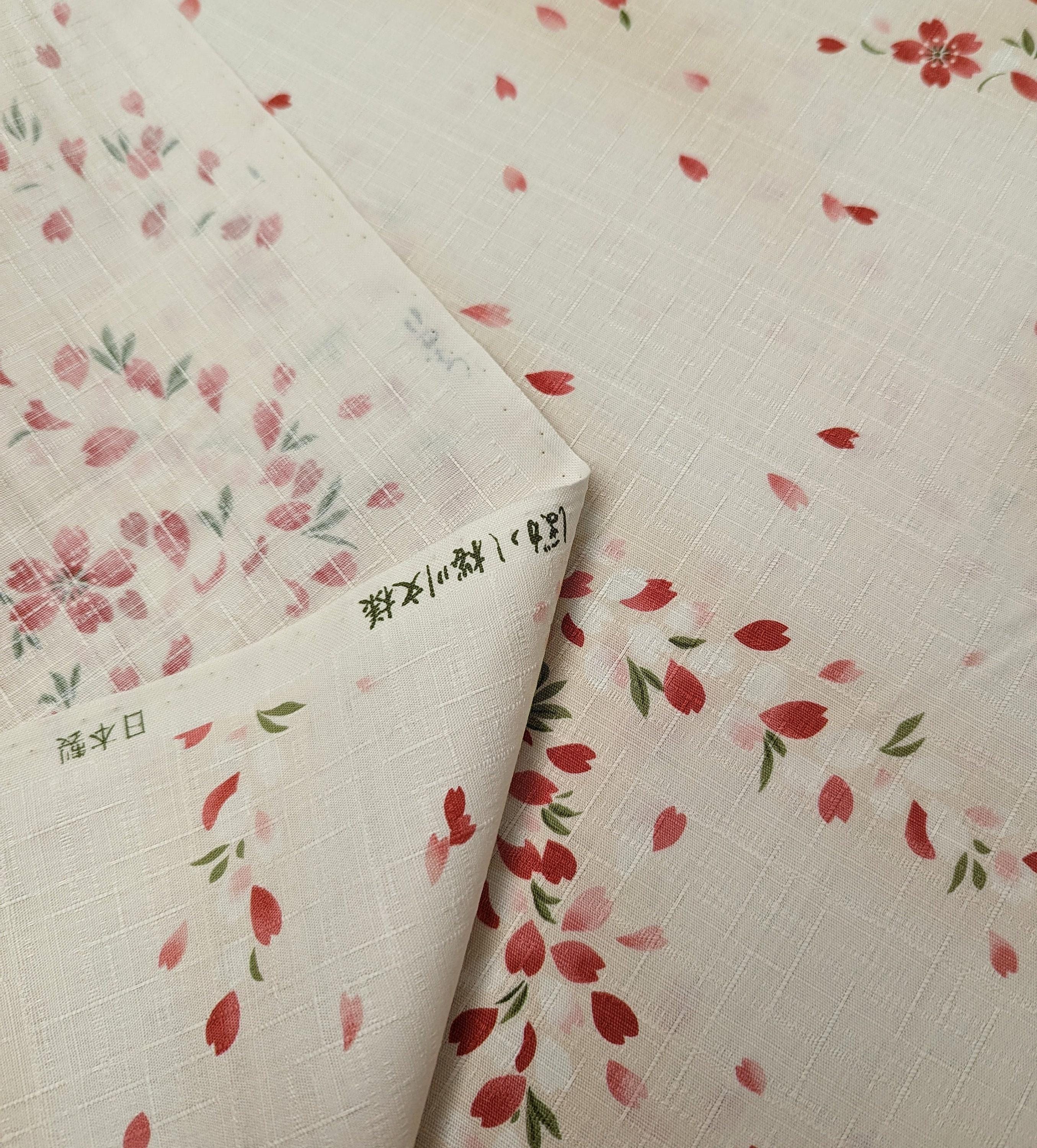 Kobayashi - Breezy Cherry Blossoms Cotton Dobby - White