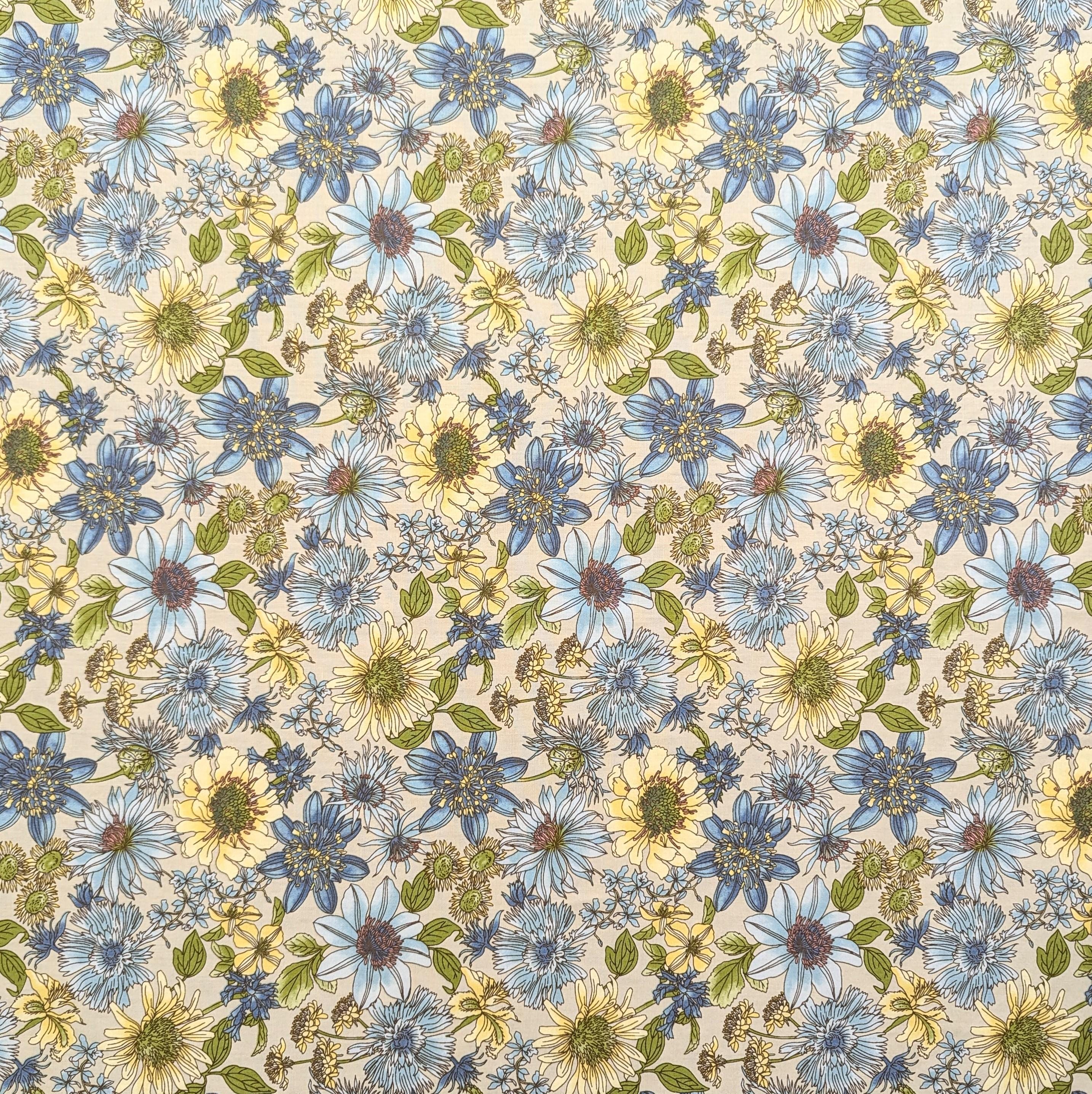 Hokkoh - Meadow Bouquet Cotton Fabric - Earl Gray