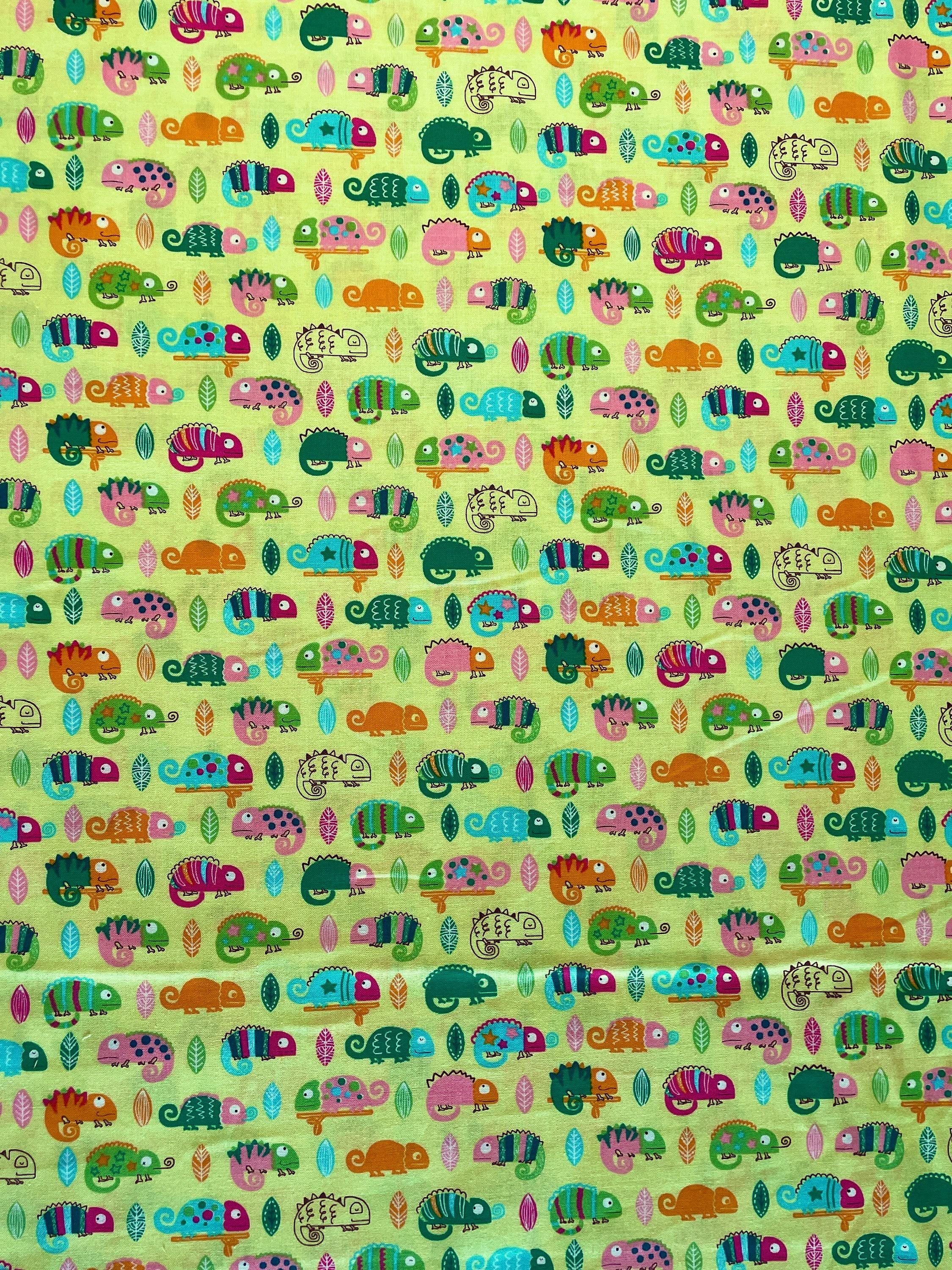 Senyo - Scandinavian Harmony Chameleons Cotton Fabric - Yellow Green