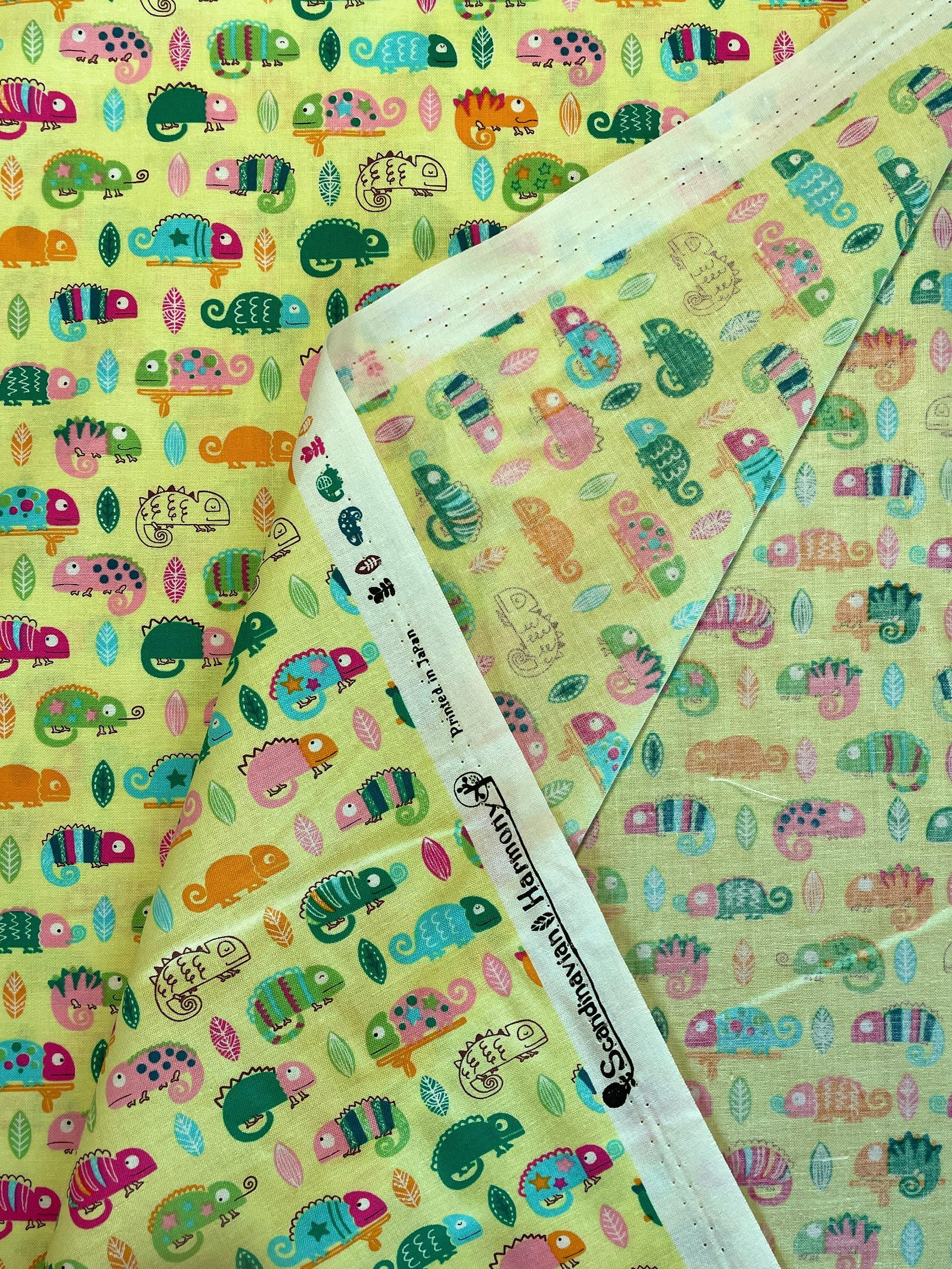 Senyo - Scandinavian Harmony Chameleons Cotton Fabric - Yellow Green