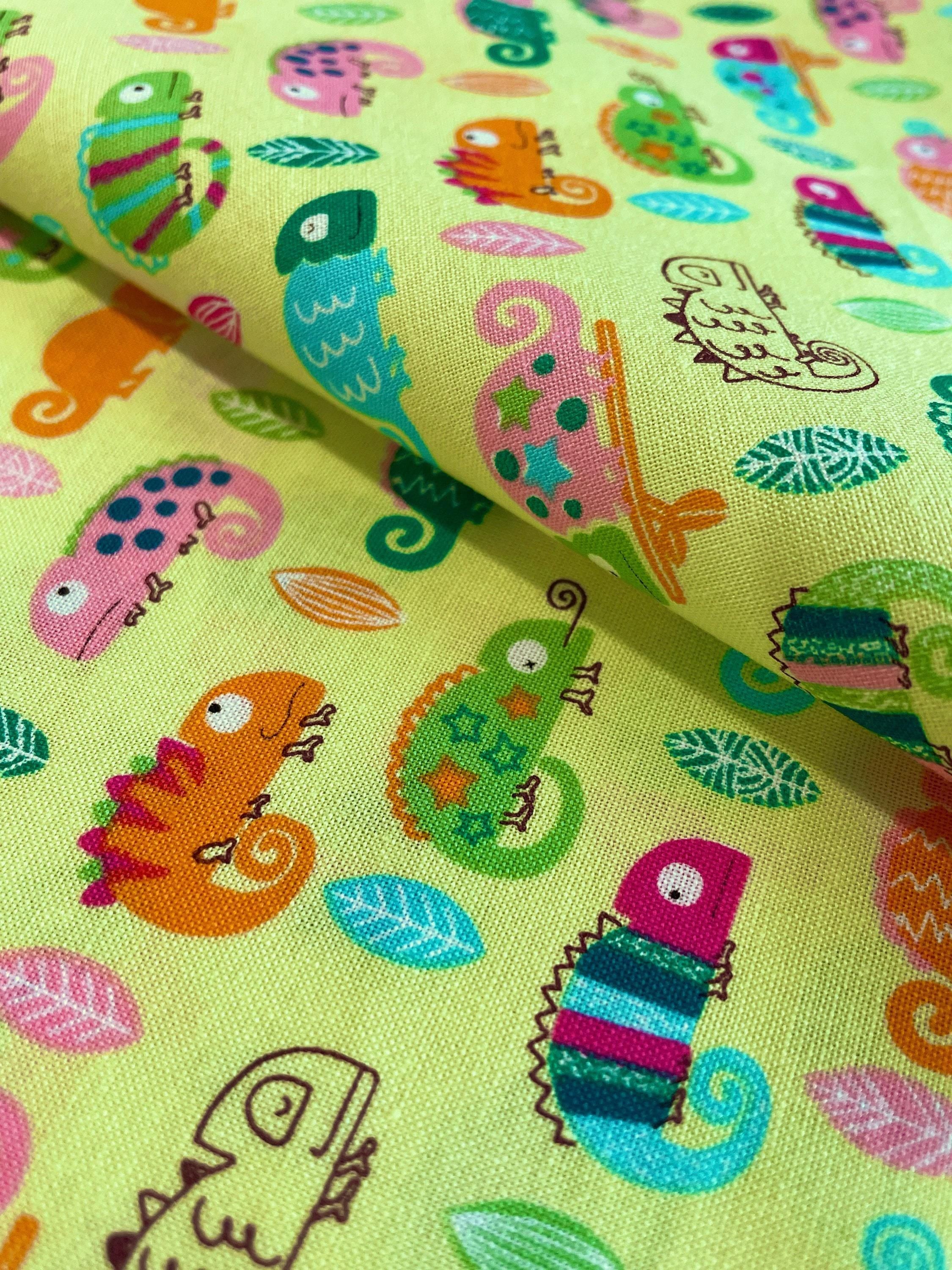 Senyo - Scandinavian Harmony Chameleons Cotton Fabric - Yellow Green