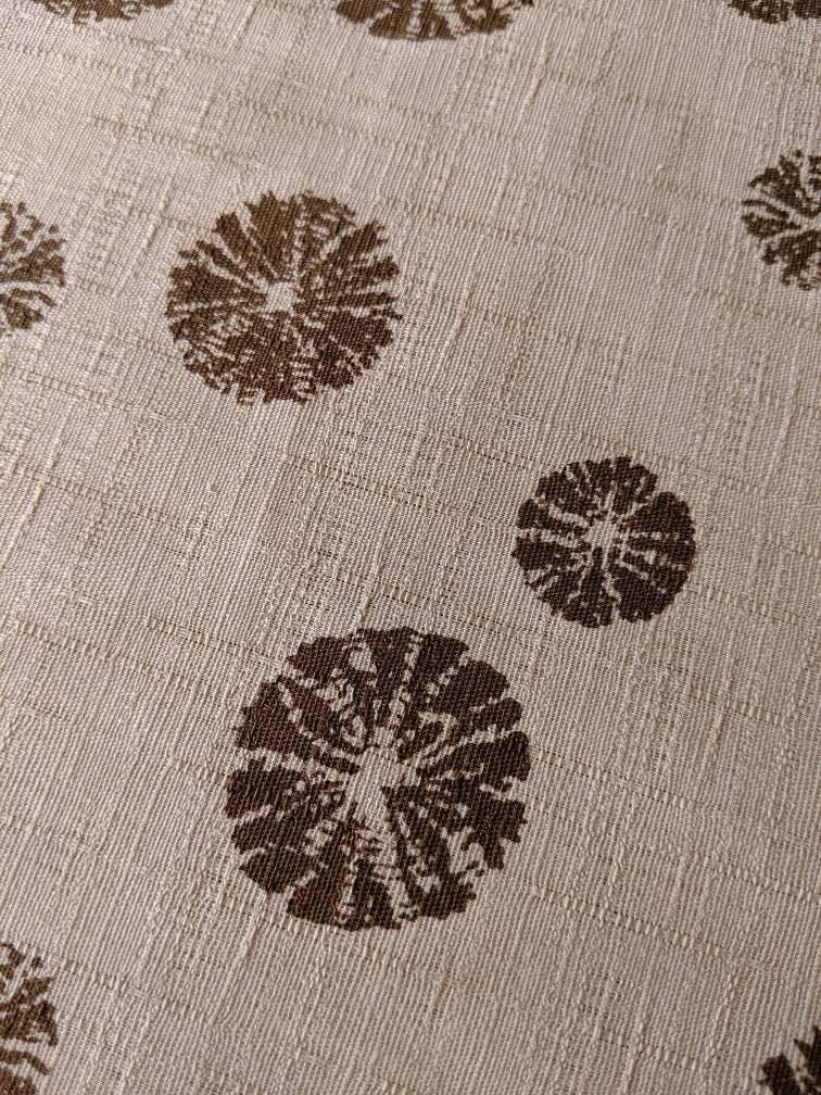 Morikiku - Shibori Sand Dollars Cotton Dobby - Beige Brown