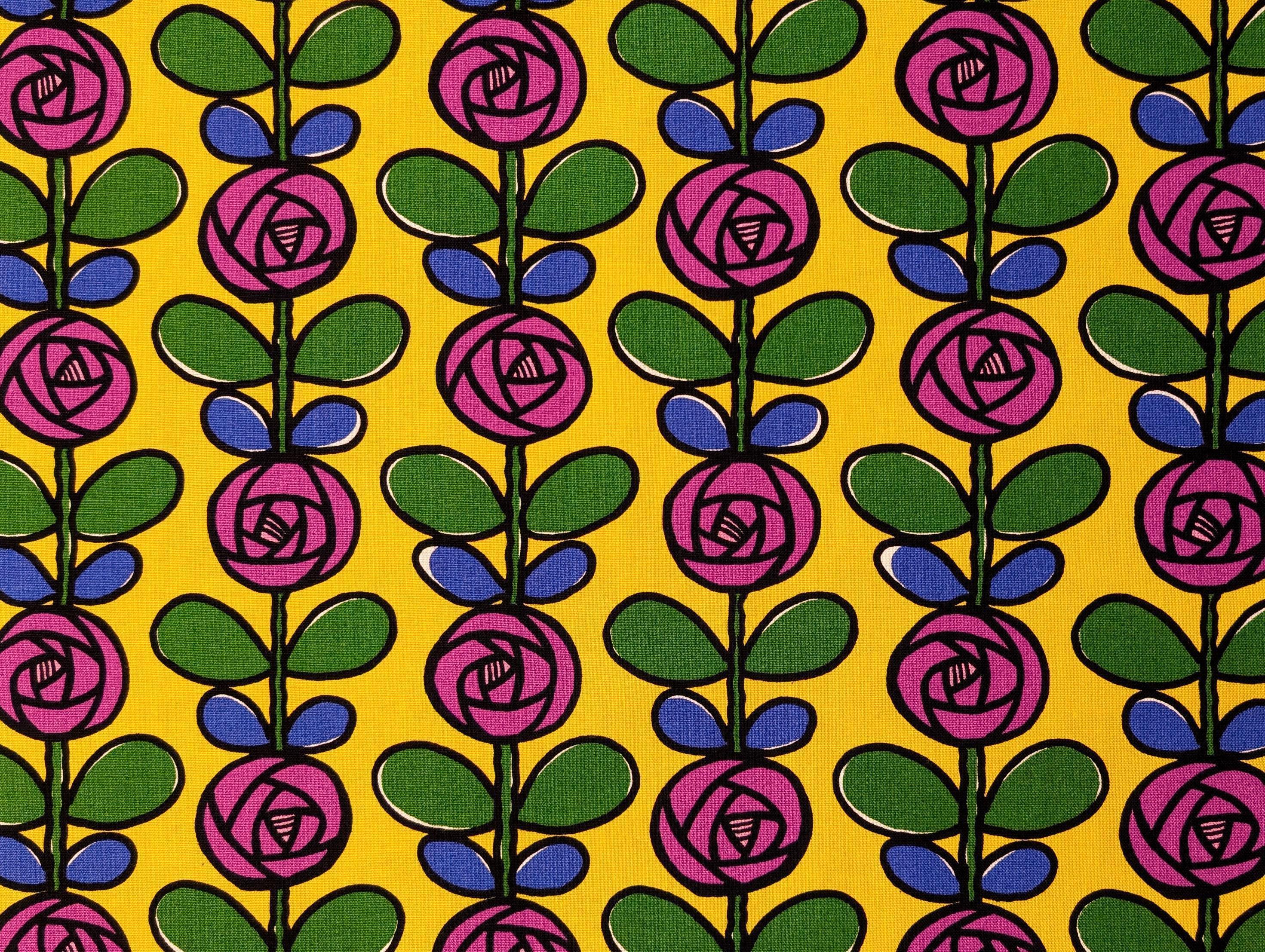 Kobayashi - Scandinavian Roses Cotton Oxford - Yellow