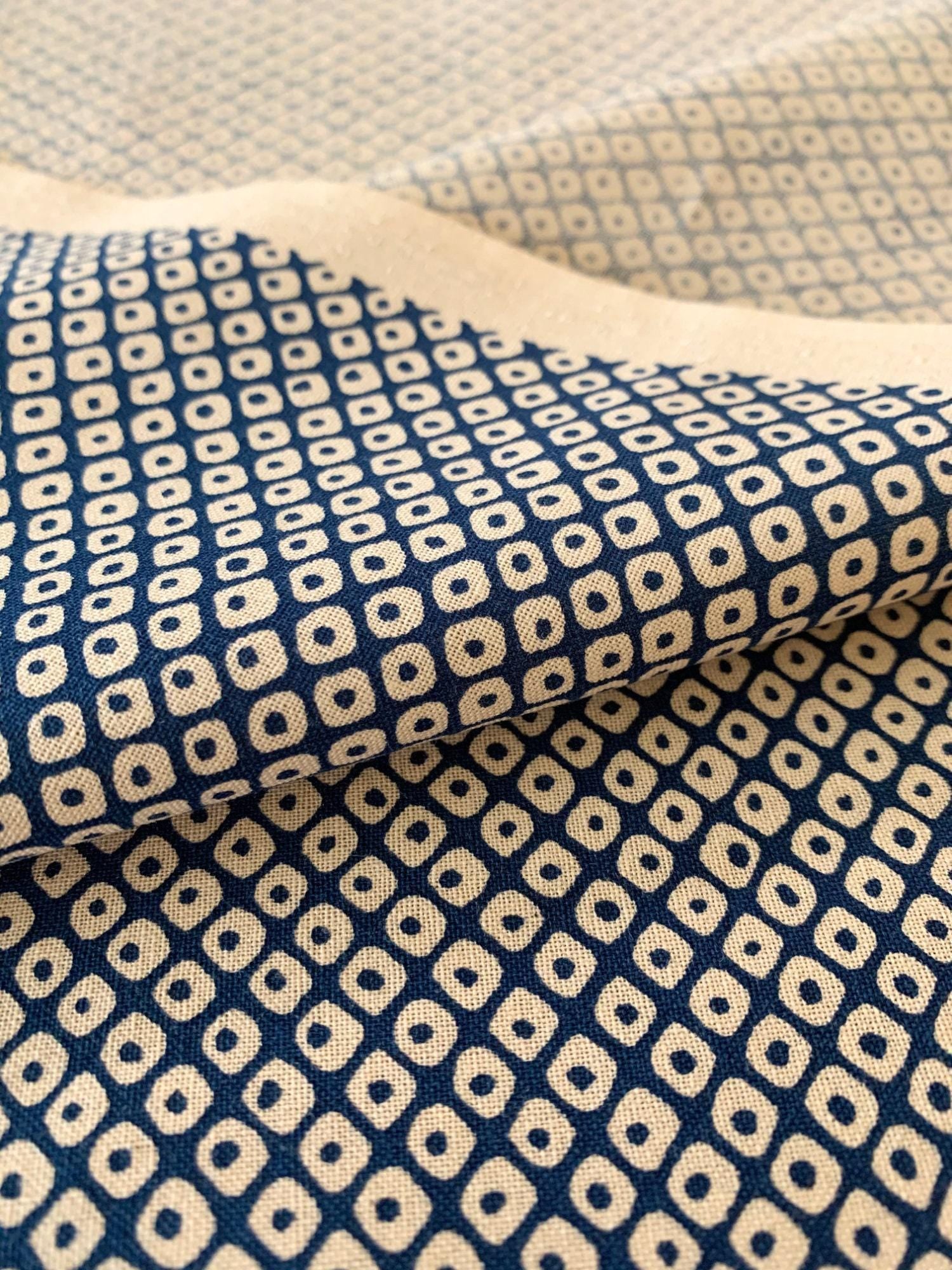 Sevenberry - Kanoko Dots Cotton Fabric - Beige Blue