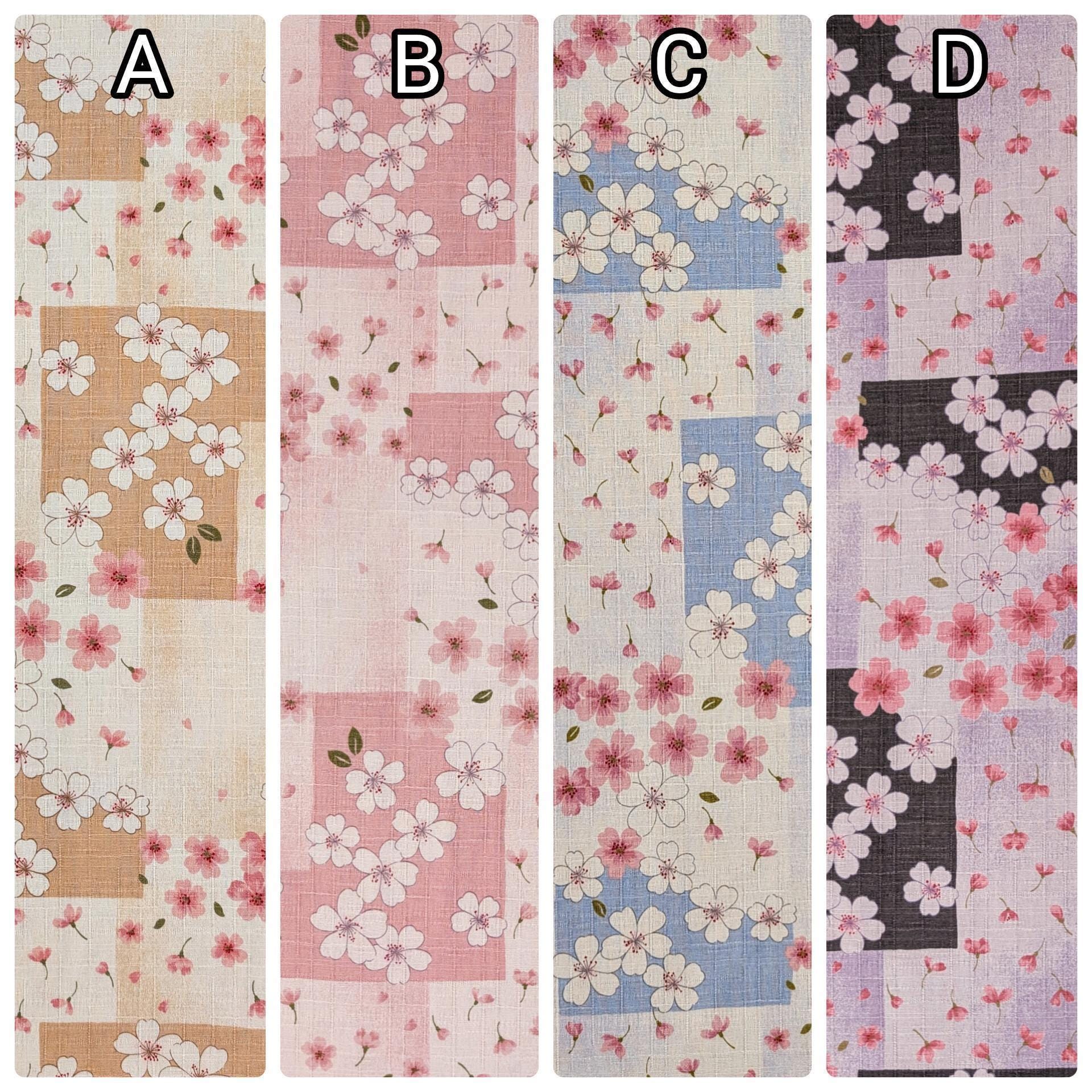 Patchwork Cherry Blossoms Kobayashi Japanese dobby cotton fabric KTS-6971 D purple