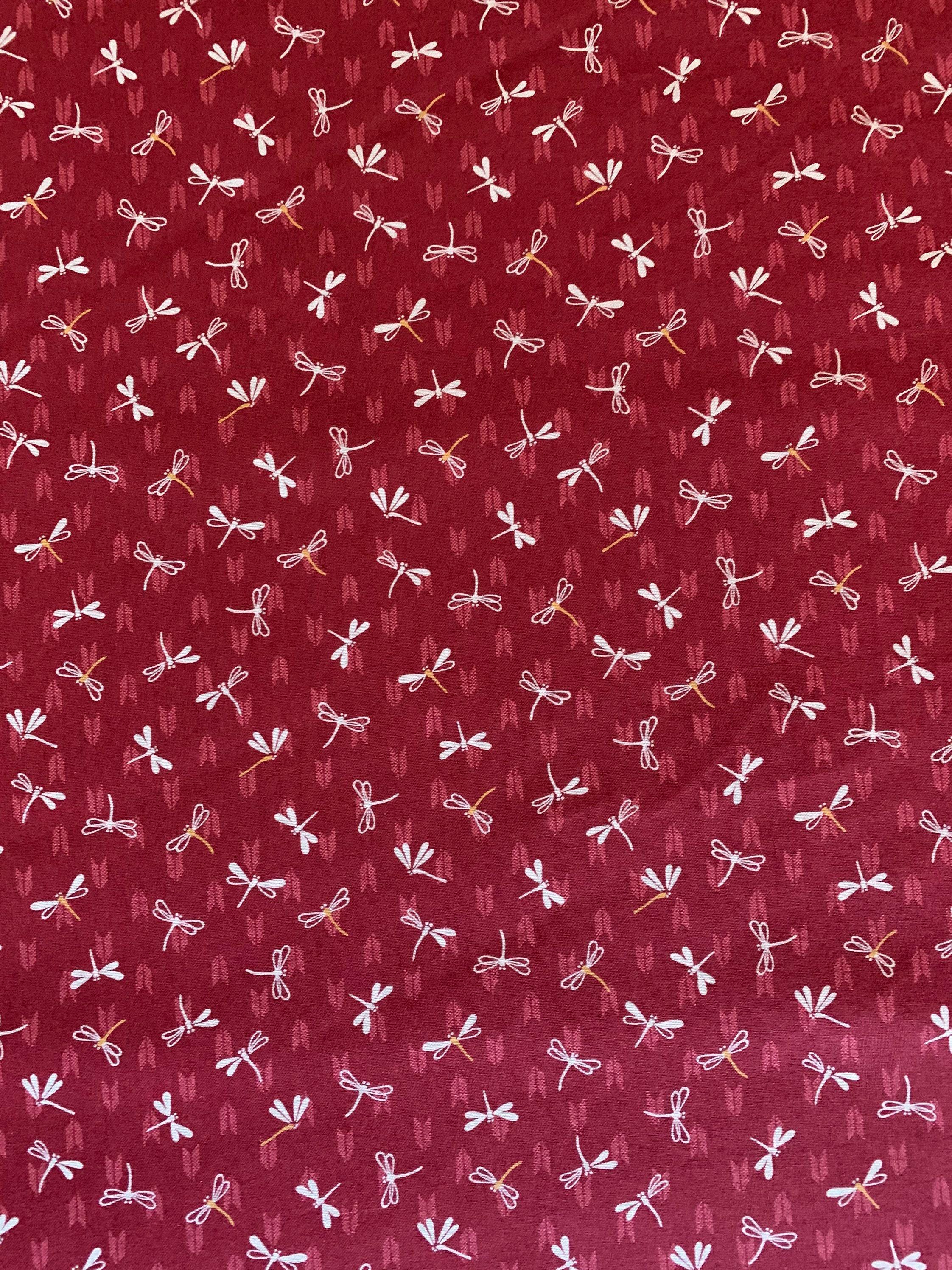 Sevenberry - Dragonflies and Arrows Cotton Fabric - Red