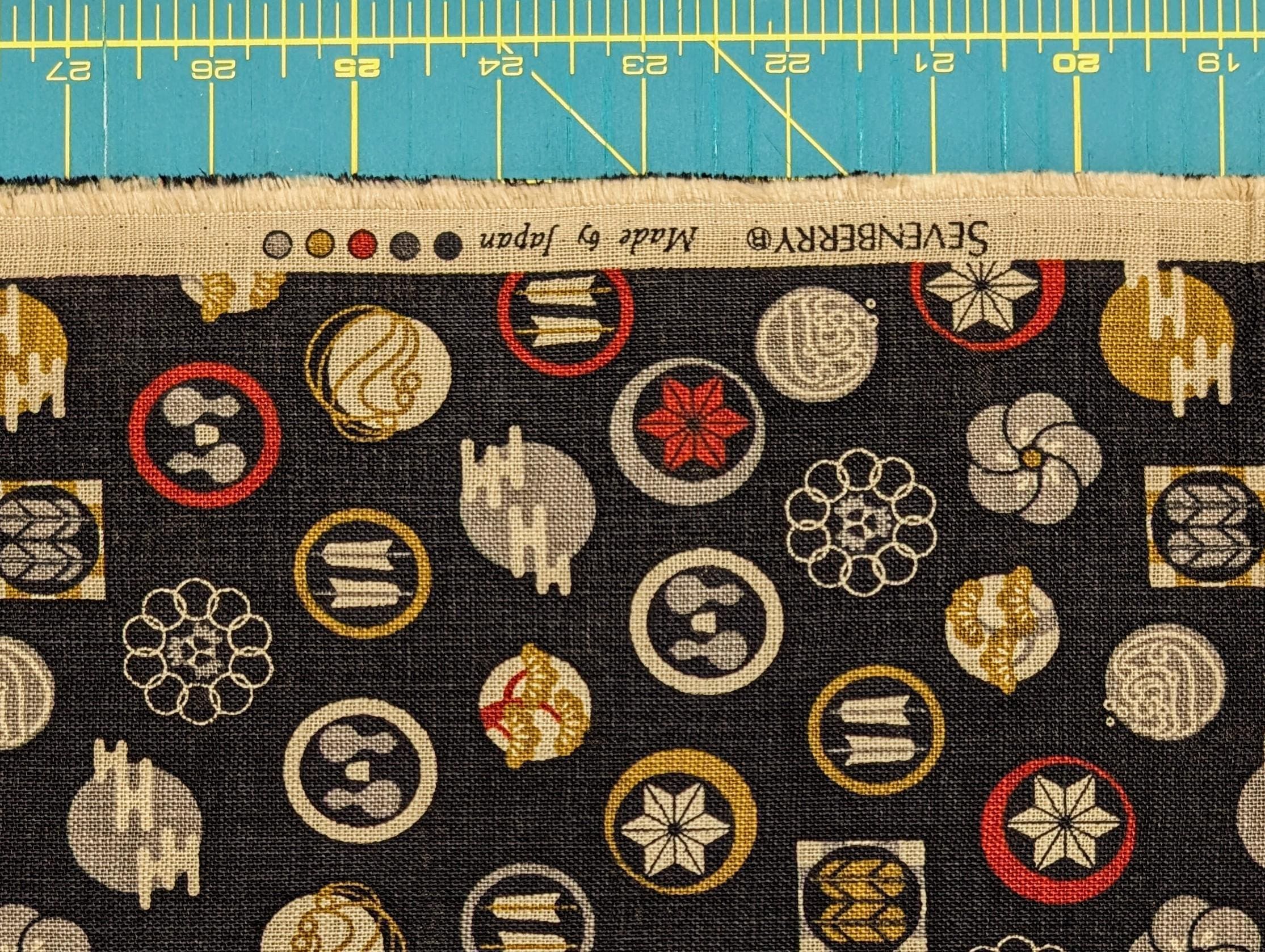Sevenberry - Rustic Crests Cotton Fabric - Black