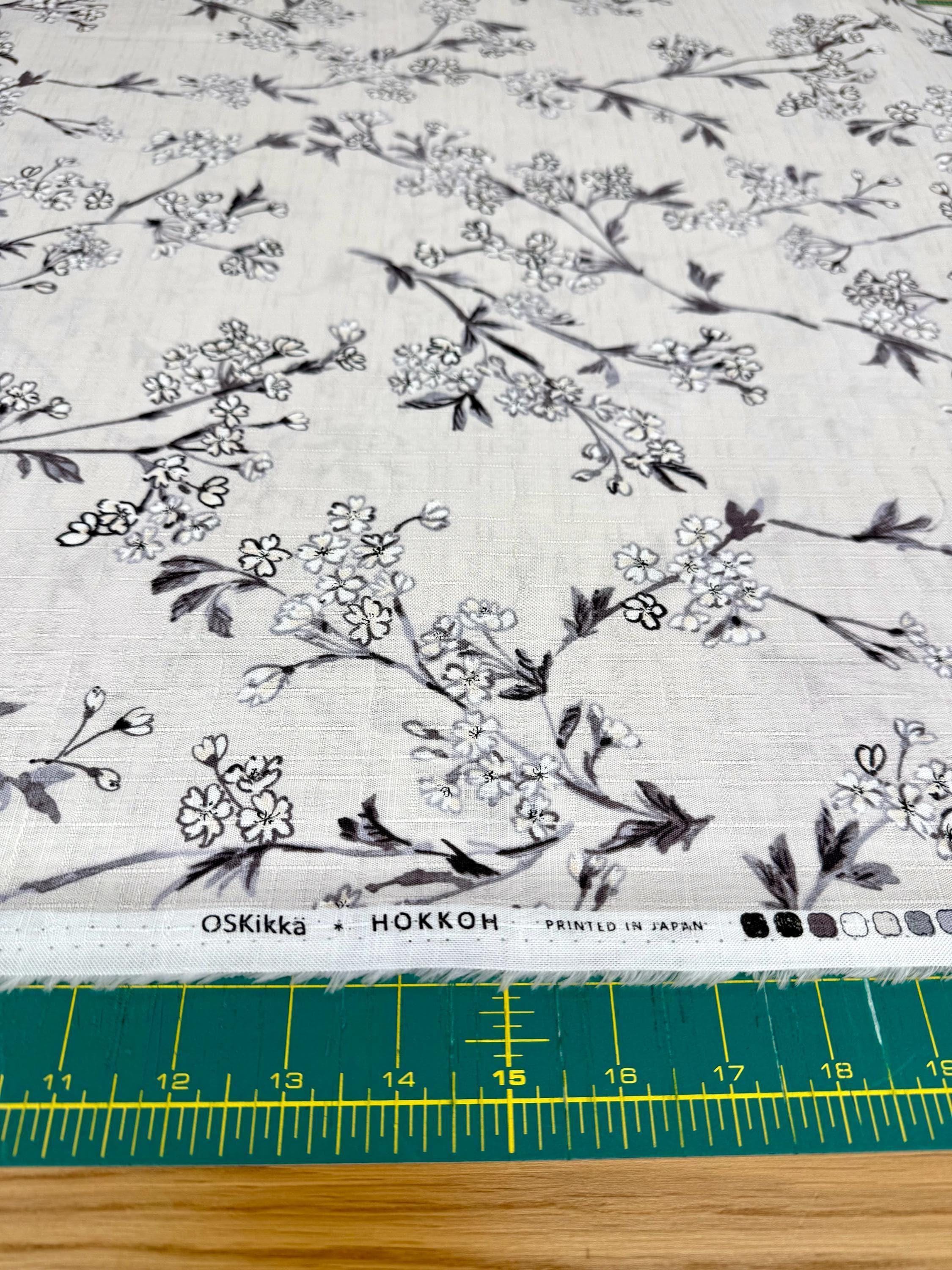 Hokkoh - Cherry Blossom Branches Cotton Dobby - Cream